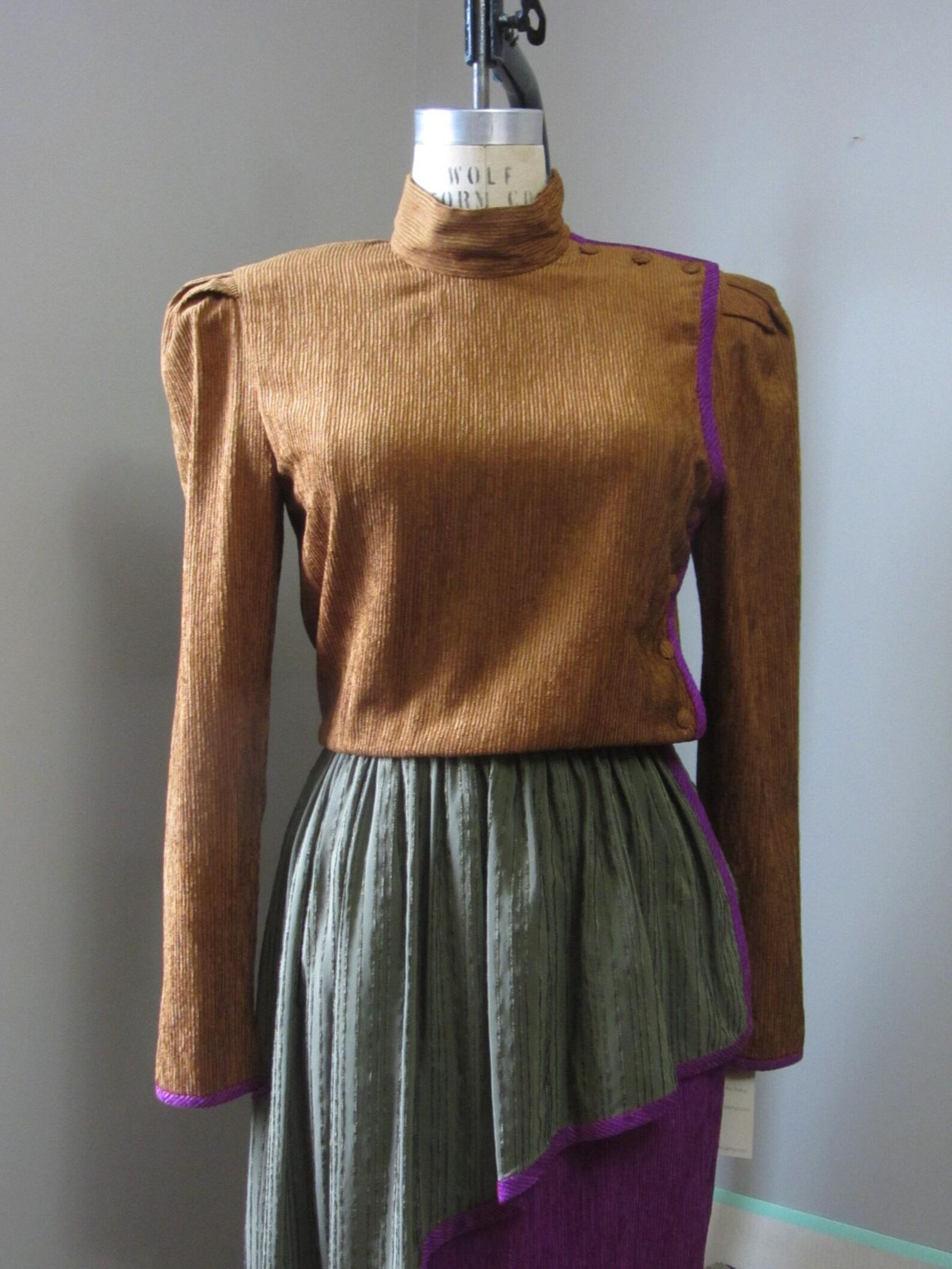Vestido de seda tricolor Paul-Louis Orrier Negro en venta