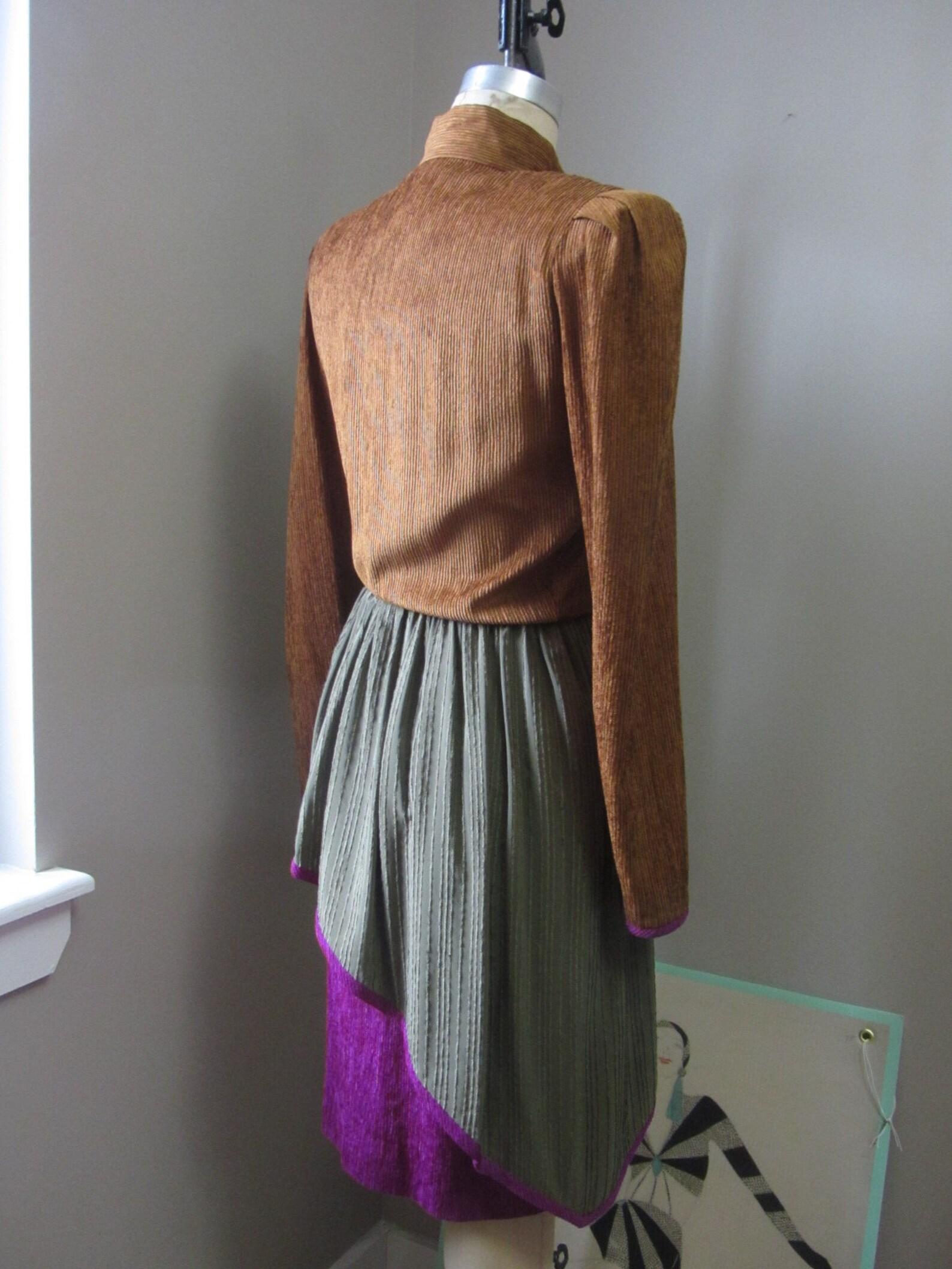 Vestido de seda tricolor Paul-Louis Orrier en venta 2