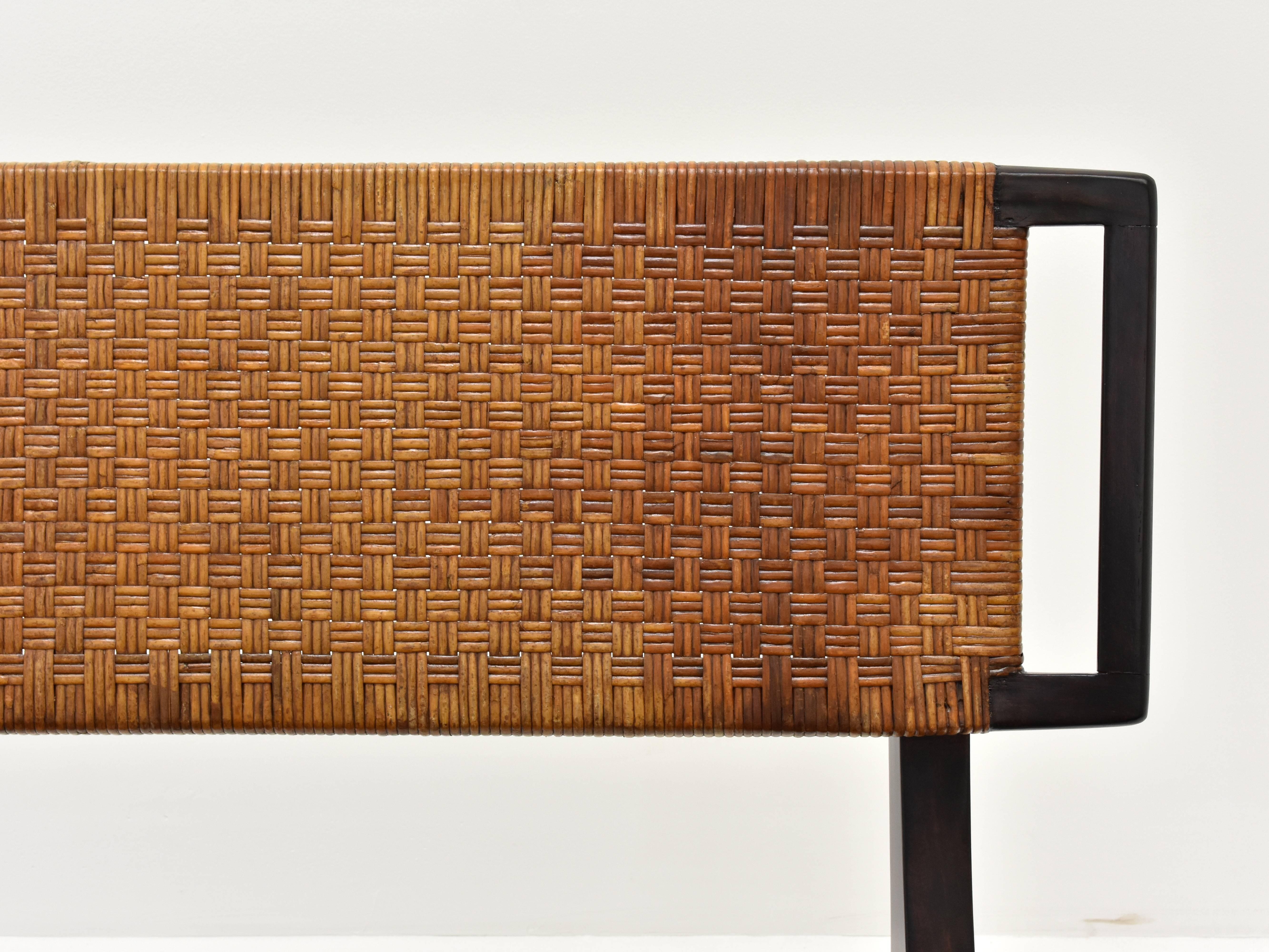 rattan settee bench