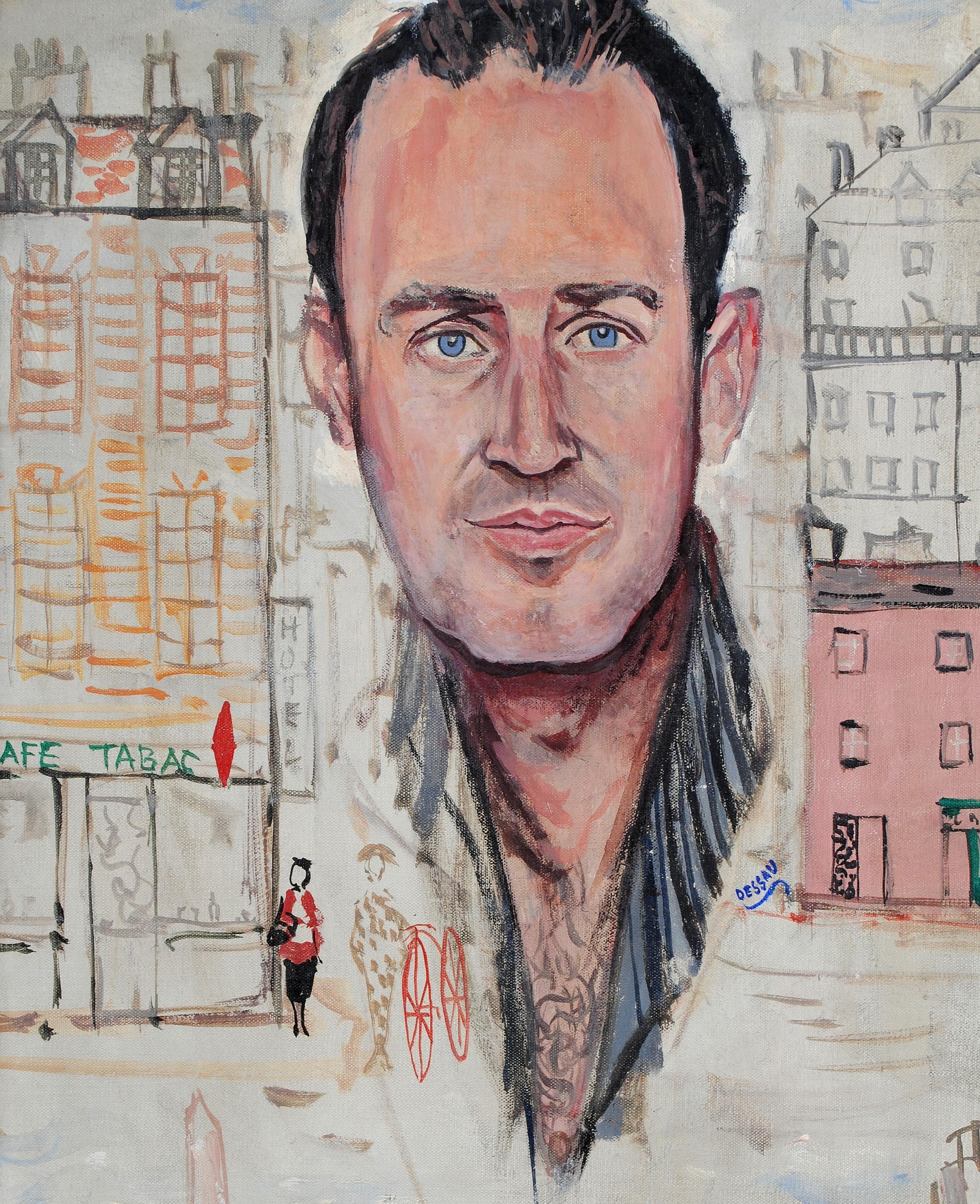 A very interesting signed and dated 1957 oil on canvas depicting a self portrait in Paris, by Paul Lucien Dessau. 

A leading example of the artist's work which is signed, dated and inscribed 
