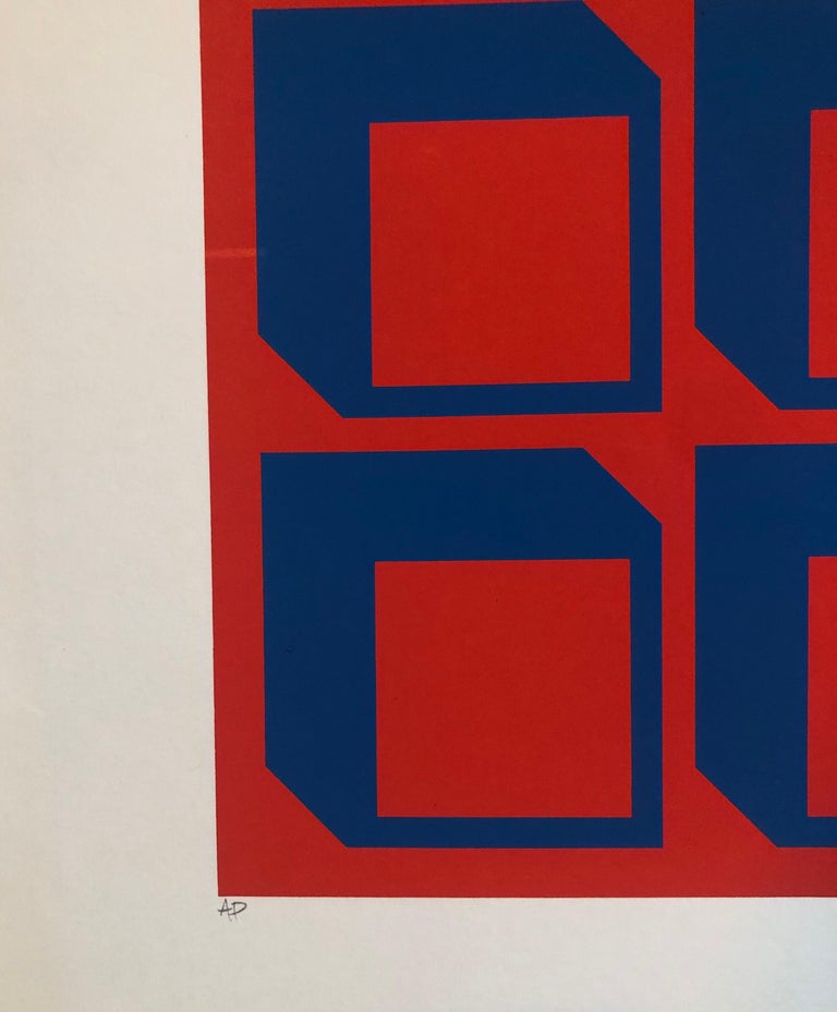 Abstract Geometric 1970s Kinetic Silkscreen Screen Print Manner Vasarely Op Art For Sale 1
