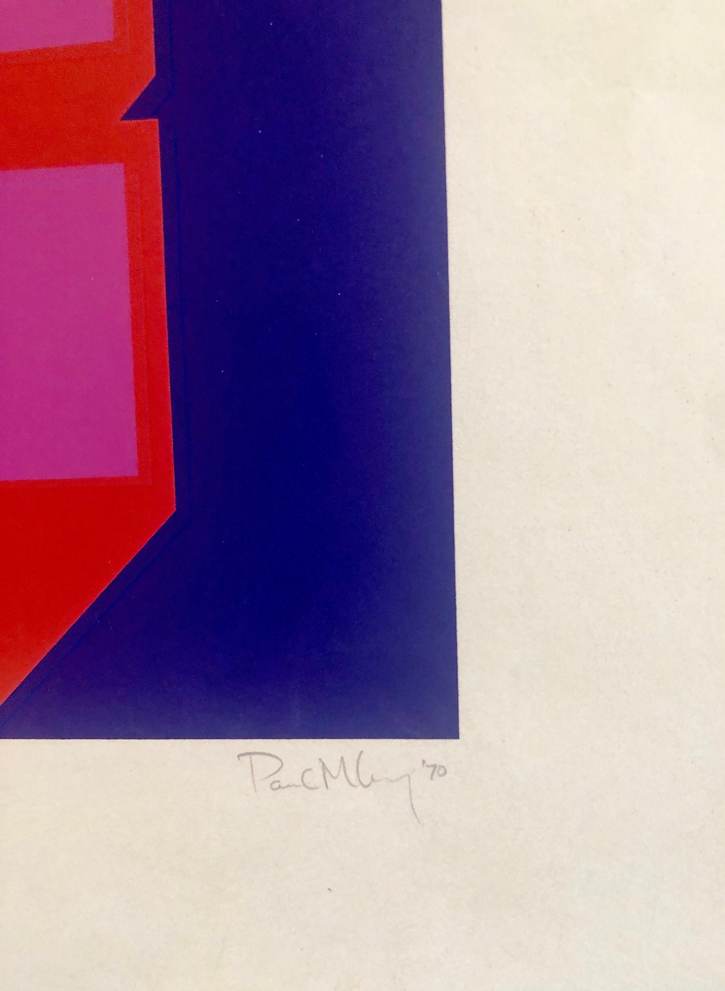 Abstract Geometric 1970s Kinetic Silkscreen Screen Print Manner Vasarely Op Art 2
