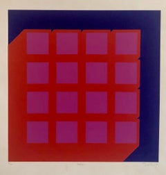 Abstract Geometric 1970s Kinetic Silkscreen Screen Print Manner Vasarely Op Art