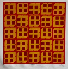 Paravents cinétiques géométriques abstraits des années 1970, style Vasarely Op Art