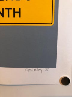 Pop Art 1970s Vintage Silkscreen Screen Print Street Signs Titled Calendar