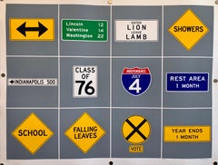 Pop Art 1970s Vintage Silkscreen Screen Print Street Signs Titled Calendar