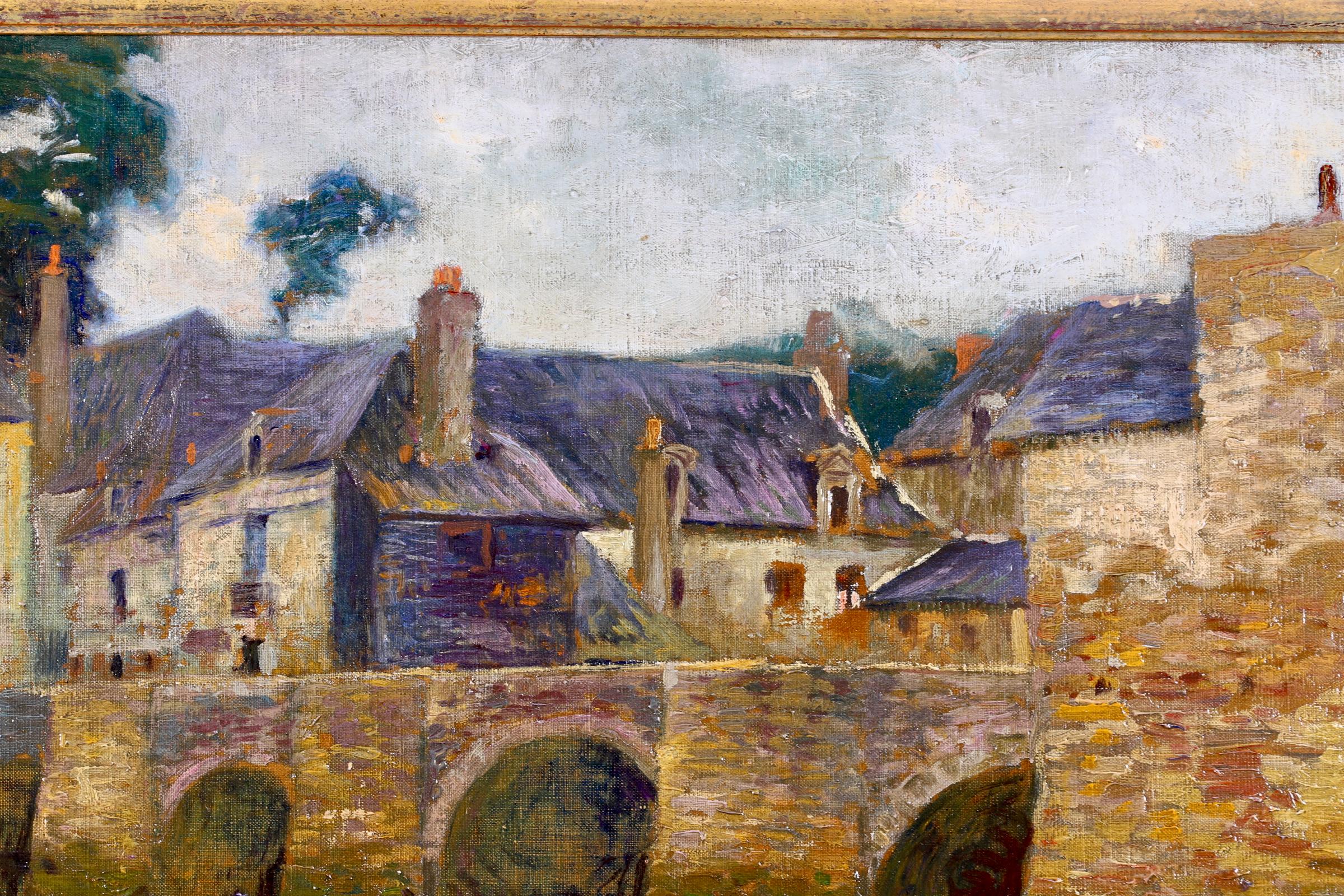 Oil on canvas by Paul Madeline depicting Saint Goustan Bridge in Auray, Brittany in the west of France.. Signed lower right. Framed dimensions are 29 inches high by 34 inches wide.

Provenance: 
Henry Graves & Son - London c. 1910
Frank Schwarz &