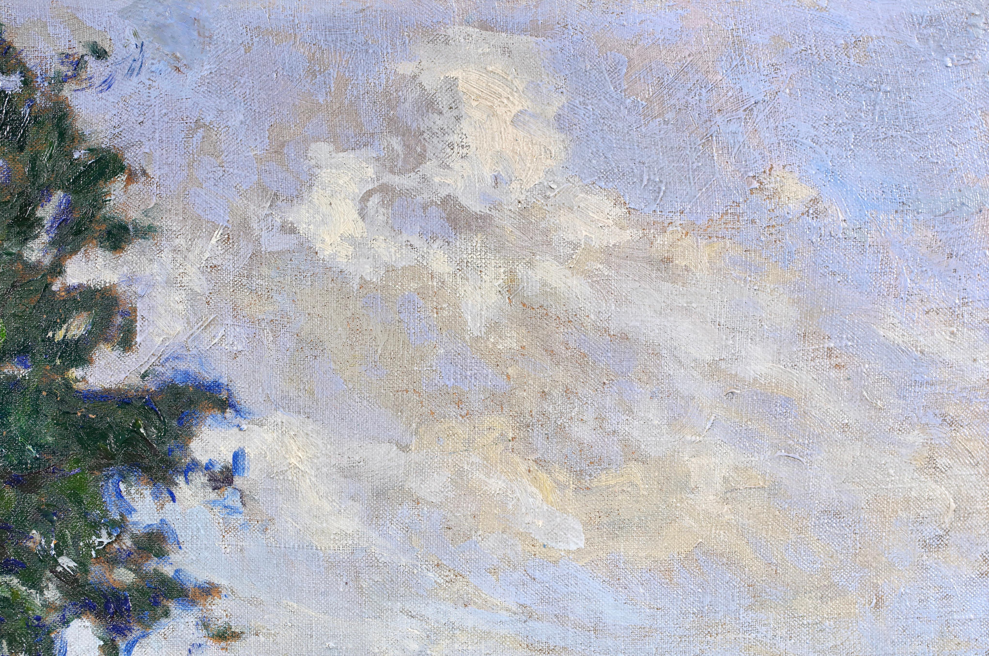Enfants ramassant des fleurs - Paisaje postimpresionista Óleo de Paul Madeline en venta 6