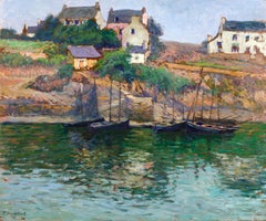 Fishing Boats at Doelan - Post Impressionist Landscape Oil by Paul Madeline