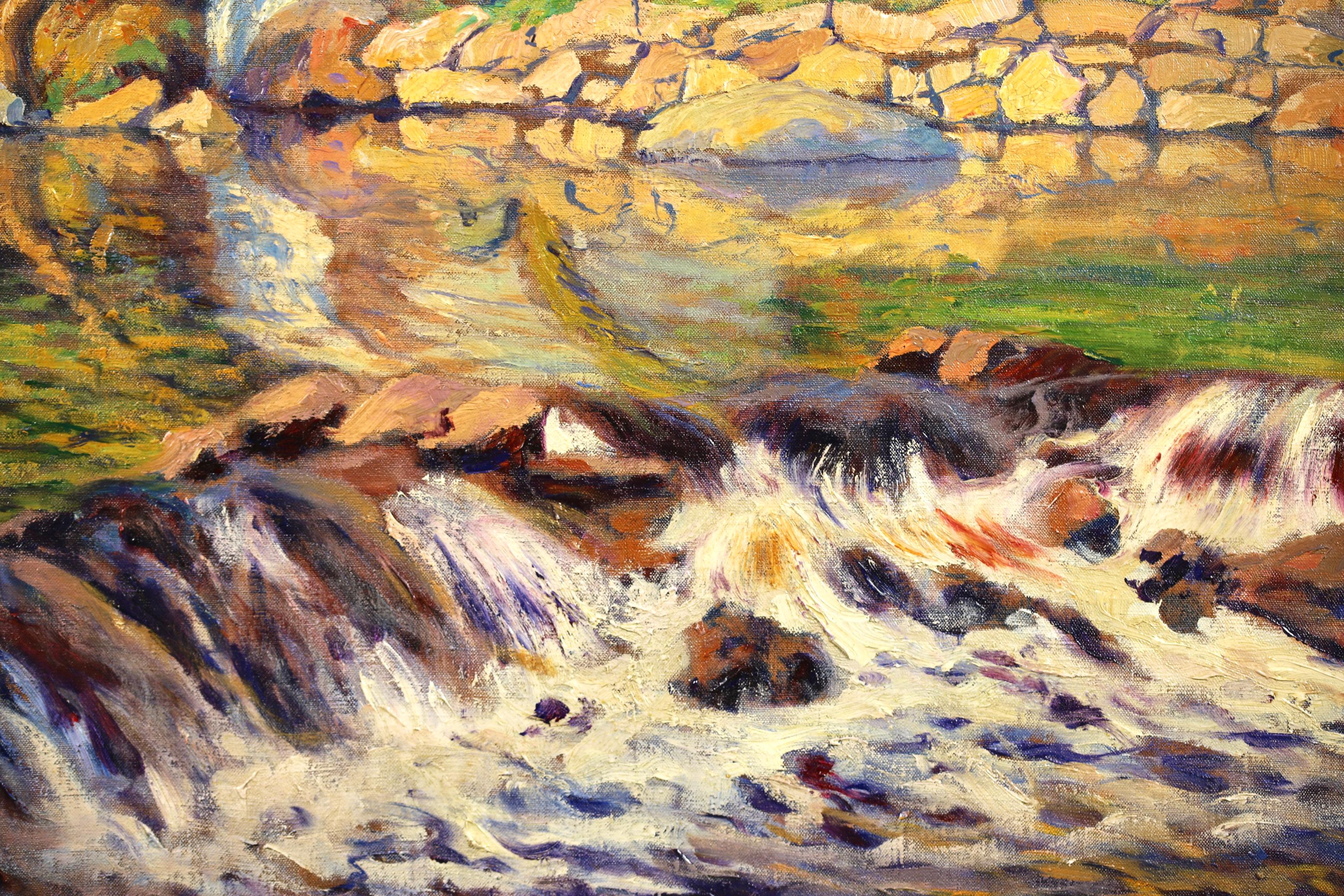 Le Moulin de la Folie a Crozant - Impressionist Landscape Oil by Paul Madeline For Sale 5