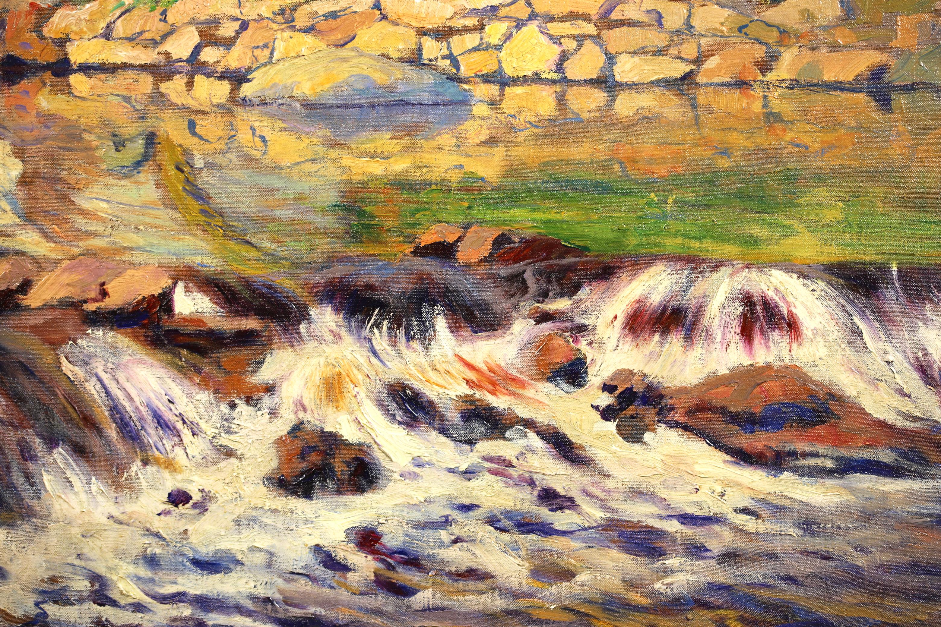 Le Moulin de la Folie a Crozant - Impressionist Landscape Oil by Paul Madeline For Sale 6