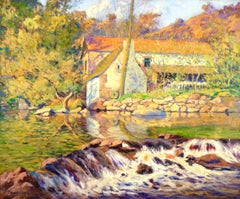 Le Moulin de la Folie à Crozant - Paysage impressionniste à l'huile de Paul Madeline
