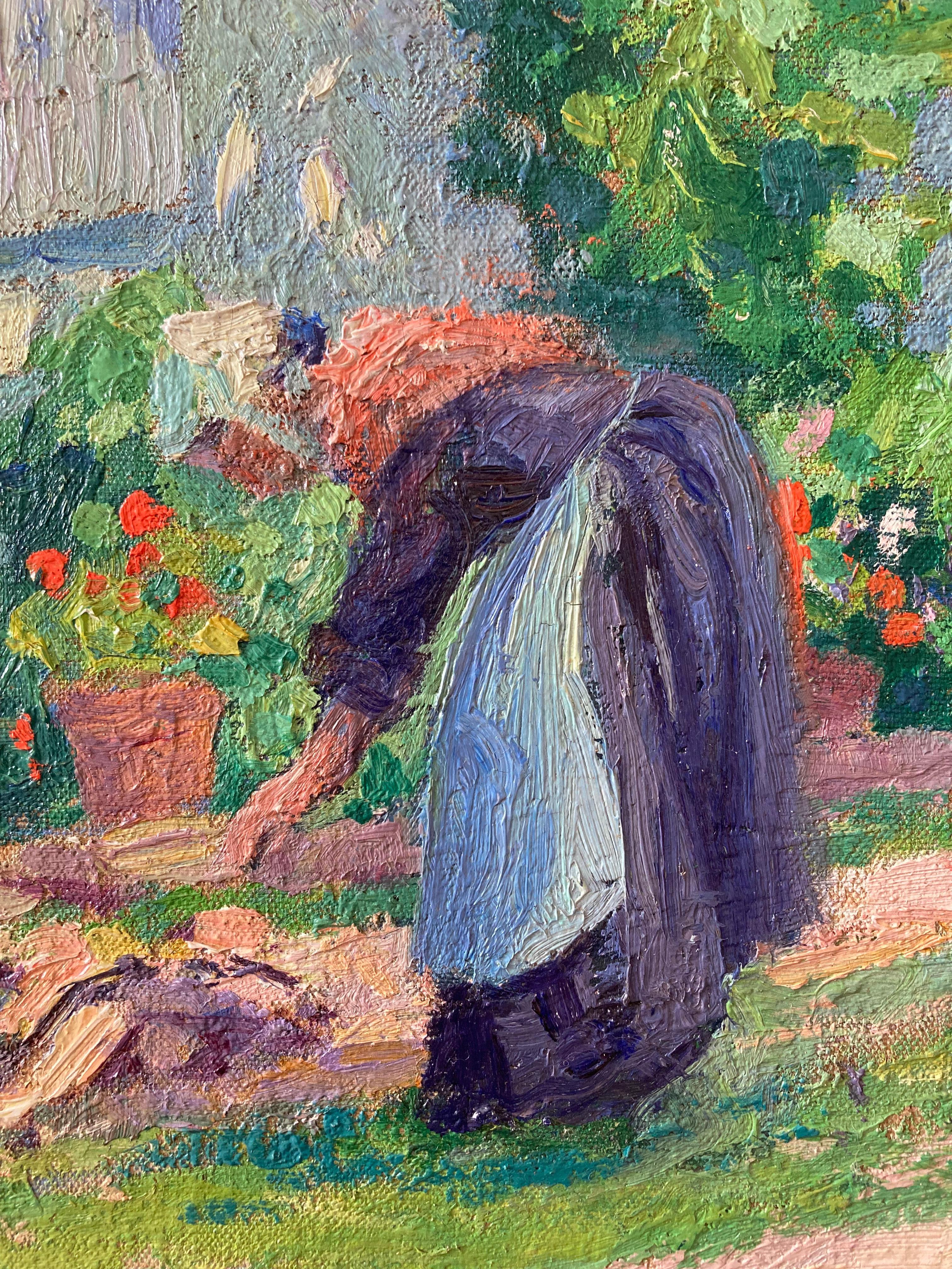 Paul Madeline, Impressionist summer garden scene For Sale 12