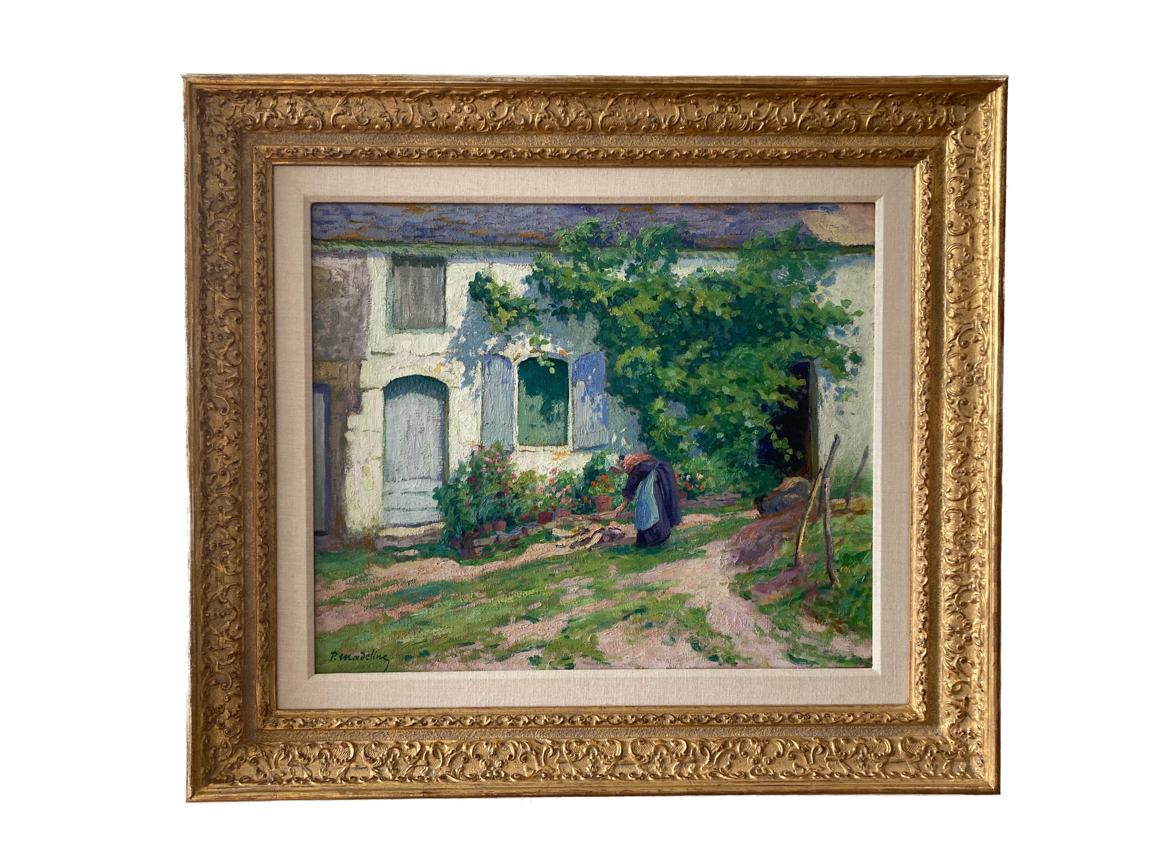 Paul Madeline, Impressionist summer garden scene For Sale 13
