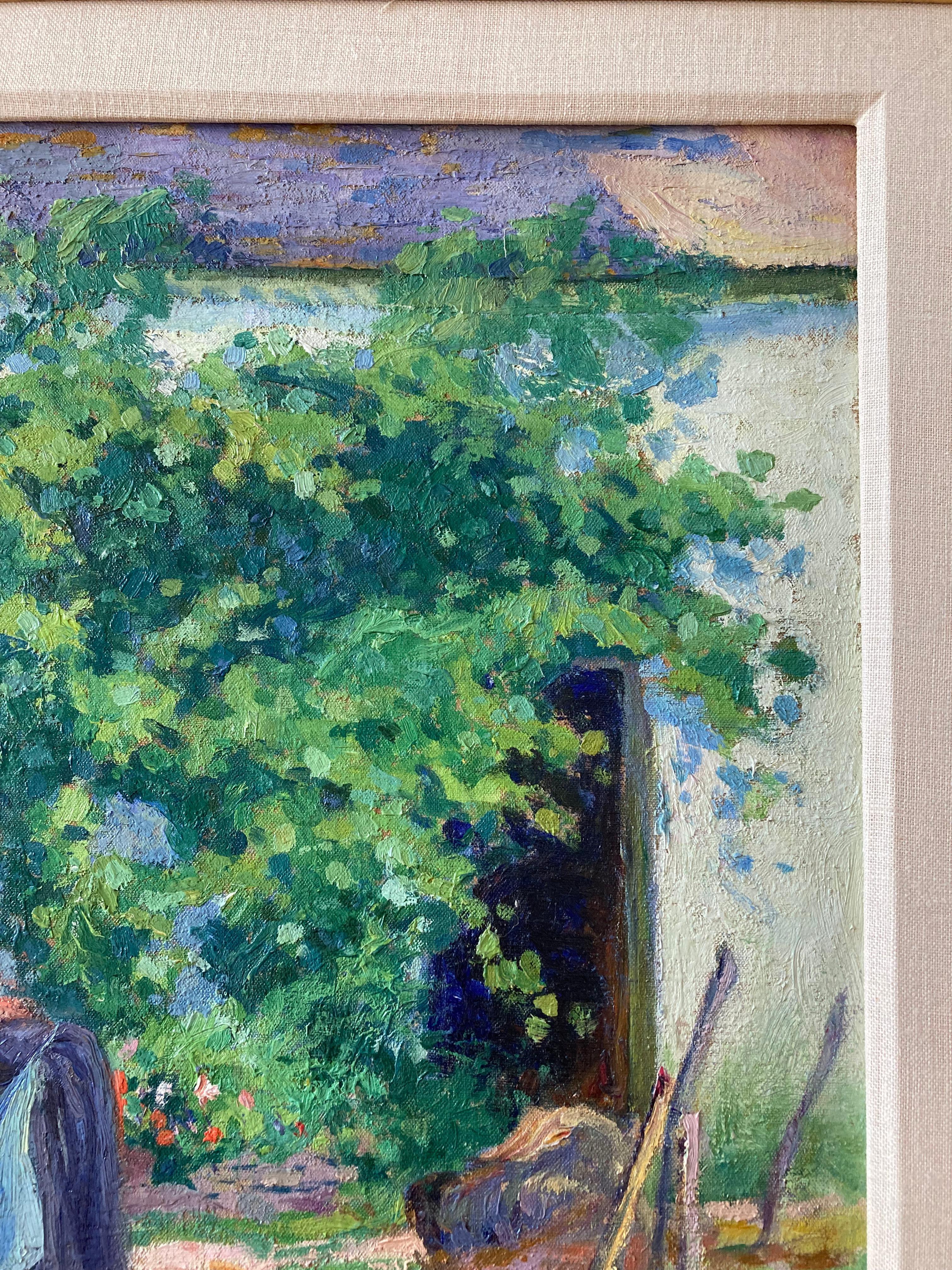 Paul Madeline, Impressionist summer garden scene For Sale 4