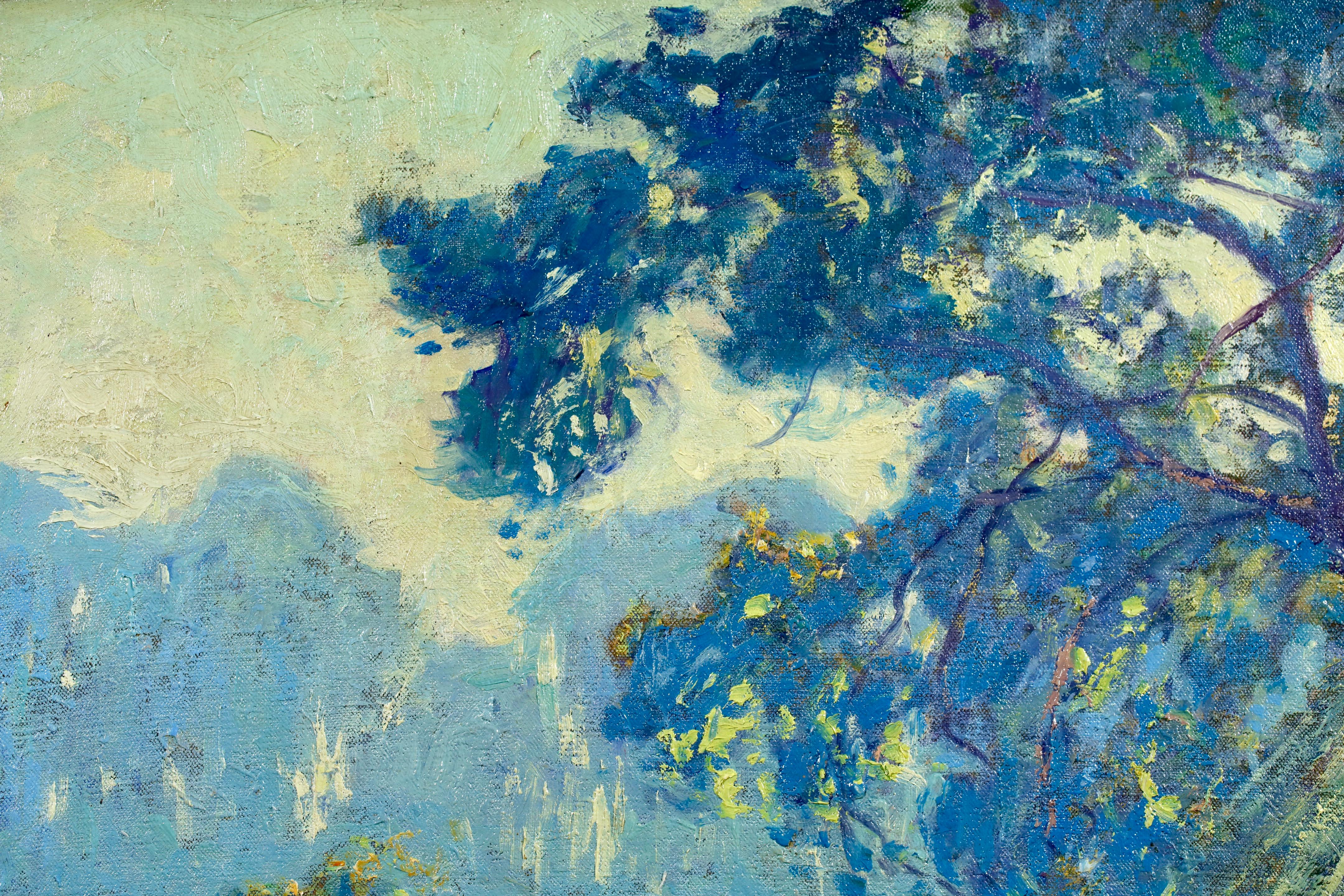 Lumière du soleil à travers les arbres - Paysage post-impressionniste Huile par Paul Madeline en vente 9