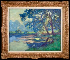 Sonnenlicht durch die Bäume - Postimpressionistisches Landschaftsbild Öl von Paul Madeline