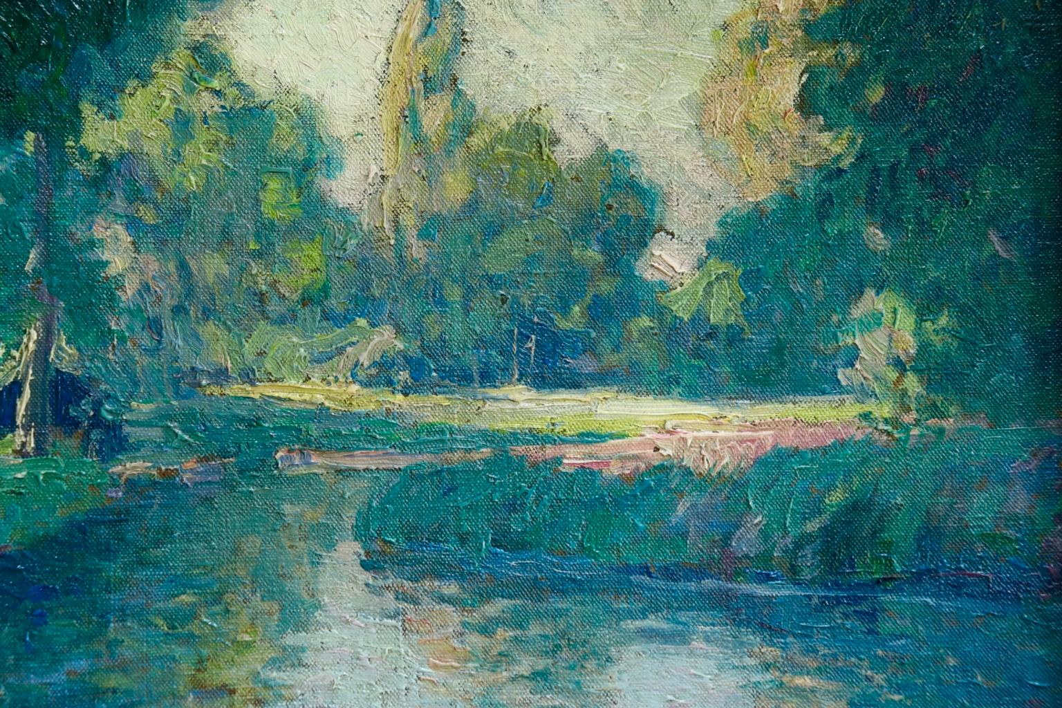 The Creuse Valley - Post Impressionist Oil, River in Landscape by Paul Madeline 3