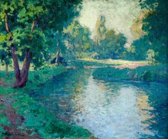 La vallée de la Creuse - Huile post-impressionniste:: rivière dans un paysage par Paul Madeline