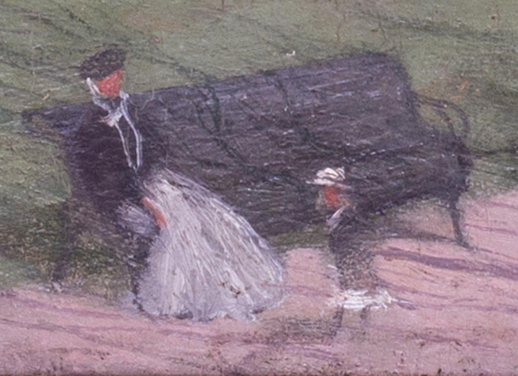 British, 19th Century oil painting of nannies in Green Park, London - Painting by Paul Maitland