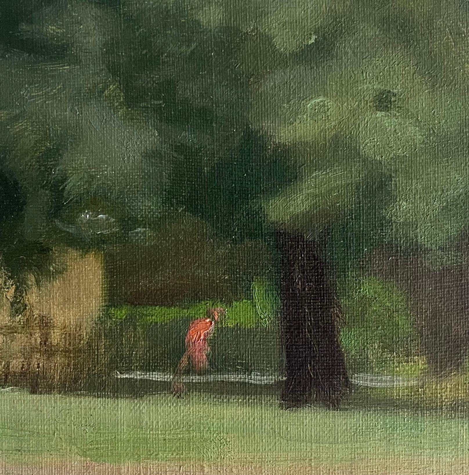 Circle of Paul Maitland, British impressionist, Figure walking in a London park For Sale 2
