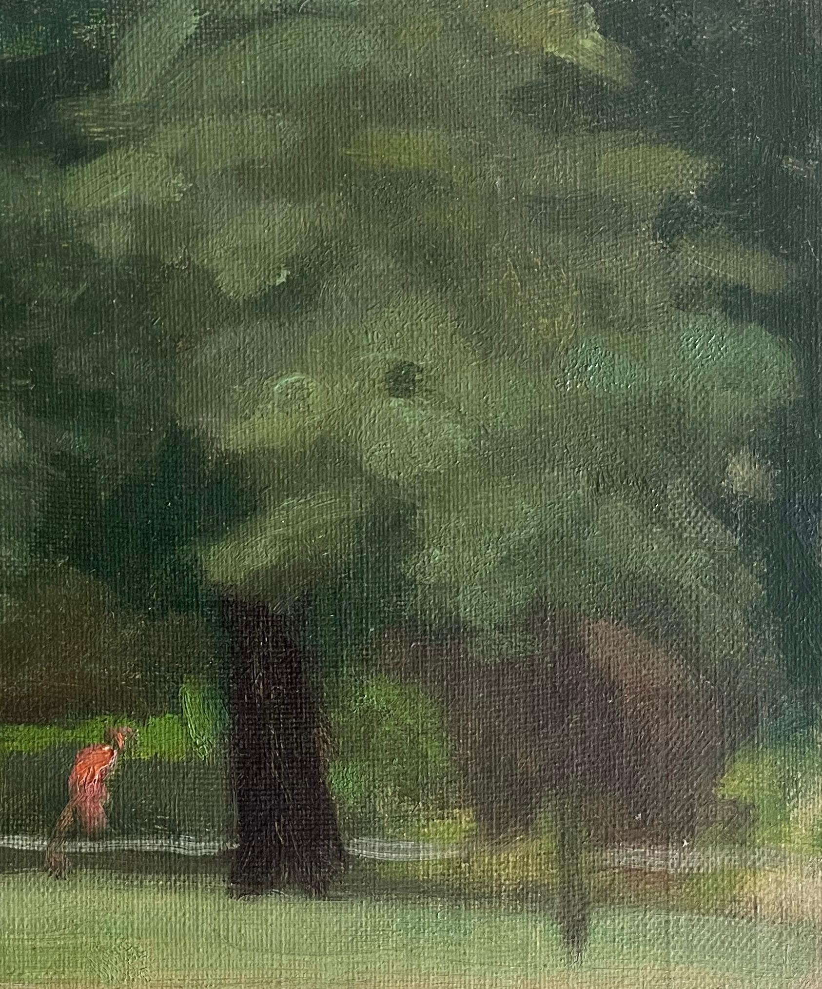 Circle of Paul Maitland, British impressionist, Figure walking in a London park For Sale 4