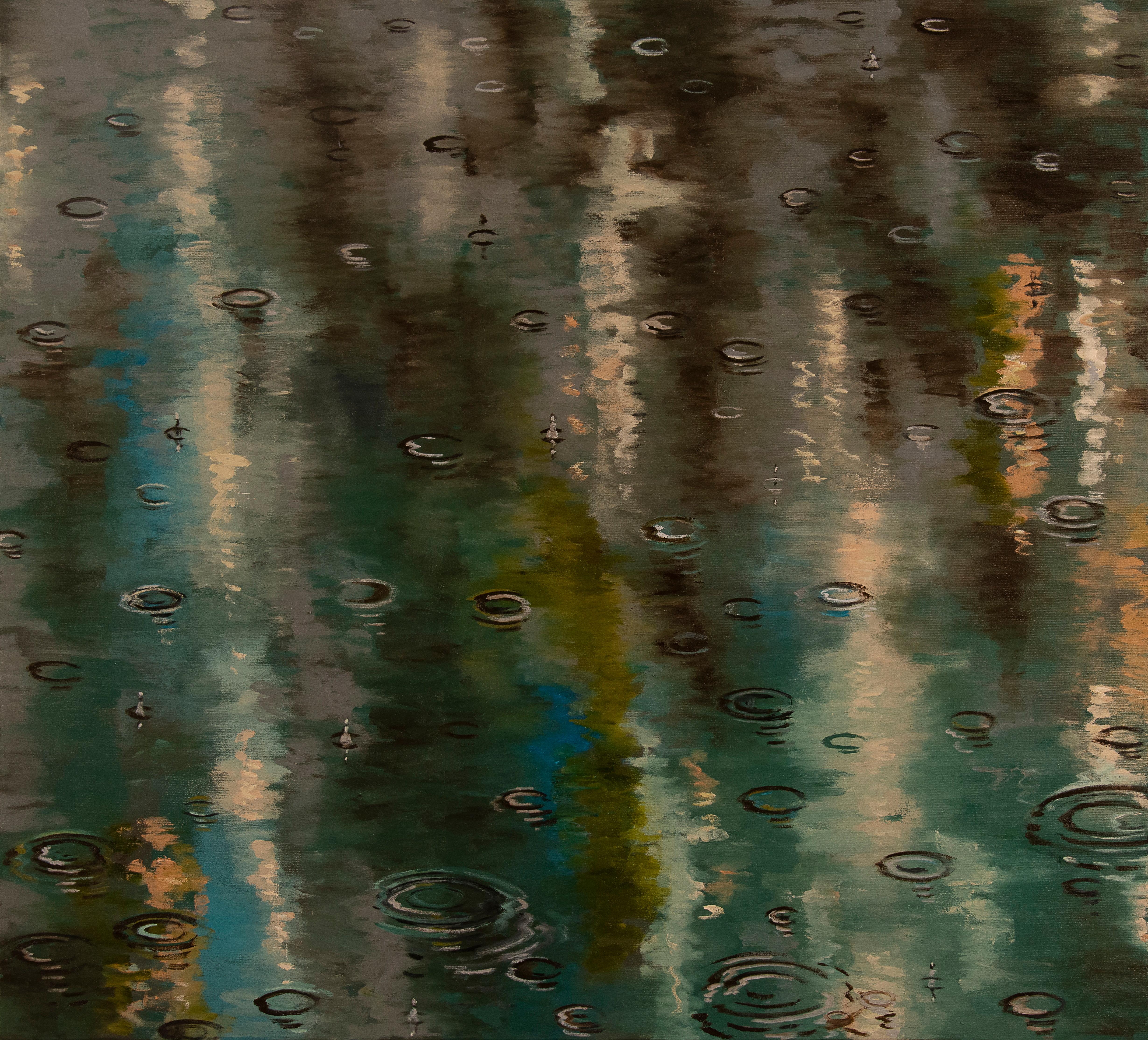 Paul Manes - Turq Rain, peinture sans titre 2021