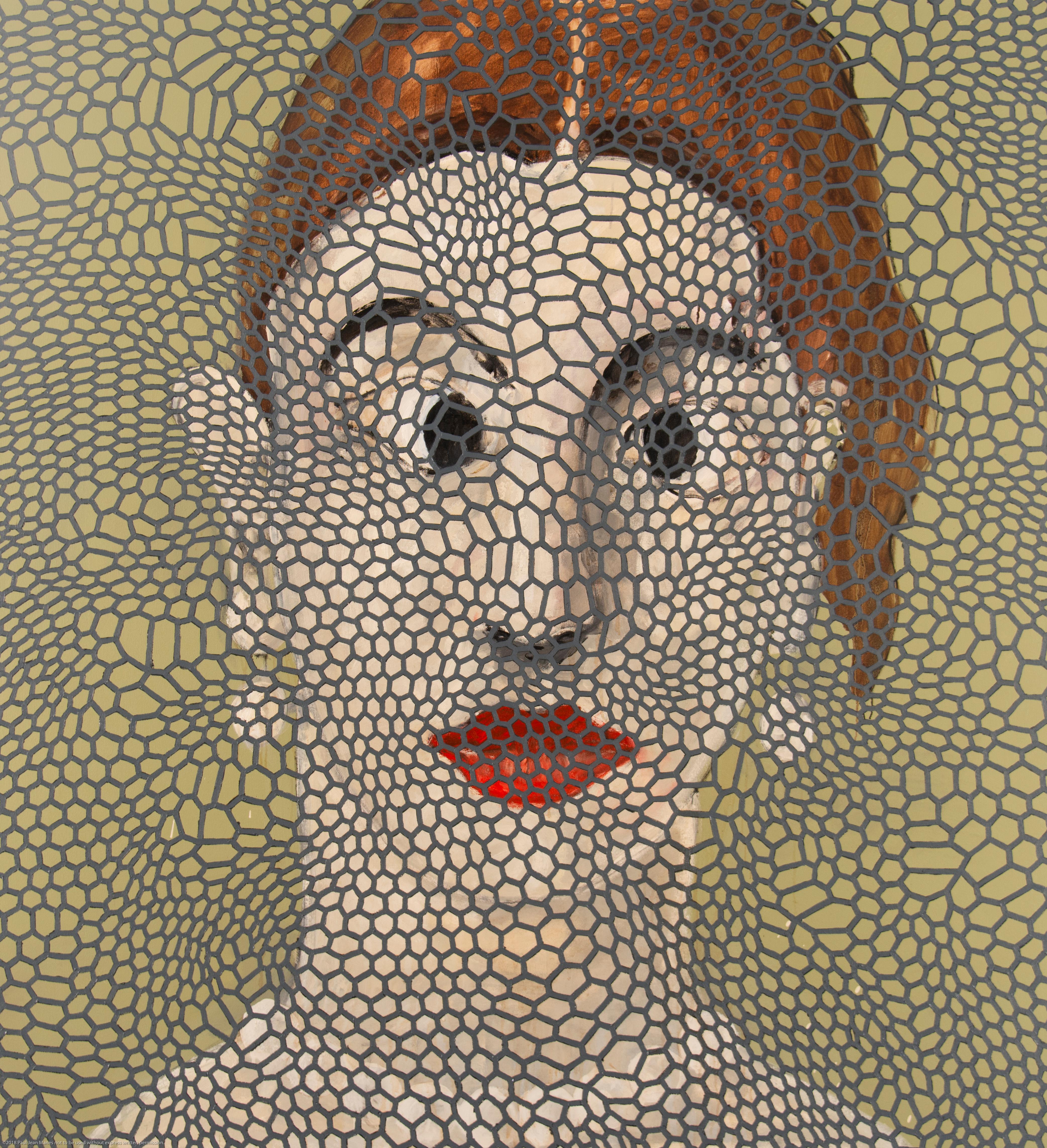 Paul Manes - Femme avec perles, peinture 2016