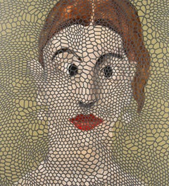 Paul Manes - Femme avec perles, peinture 2016