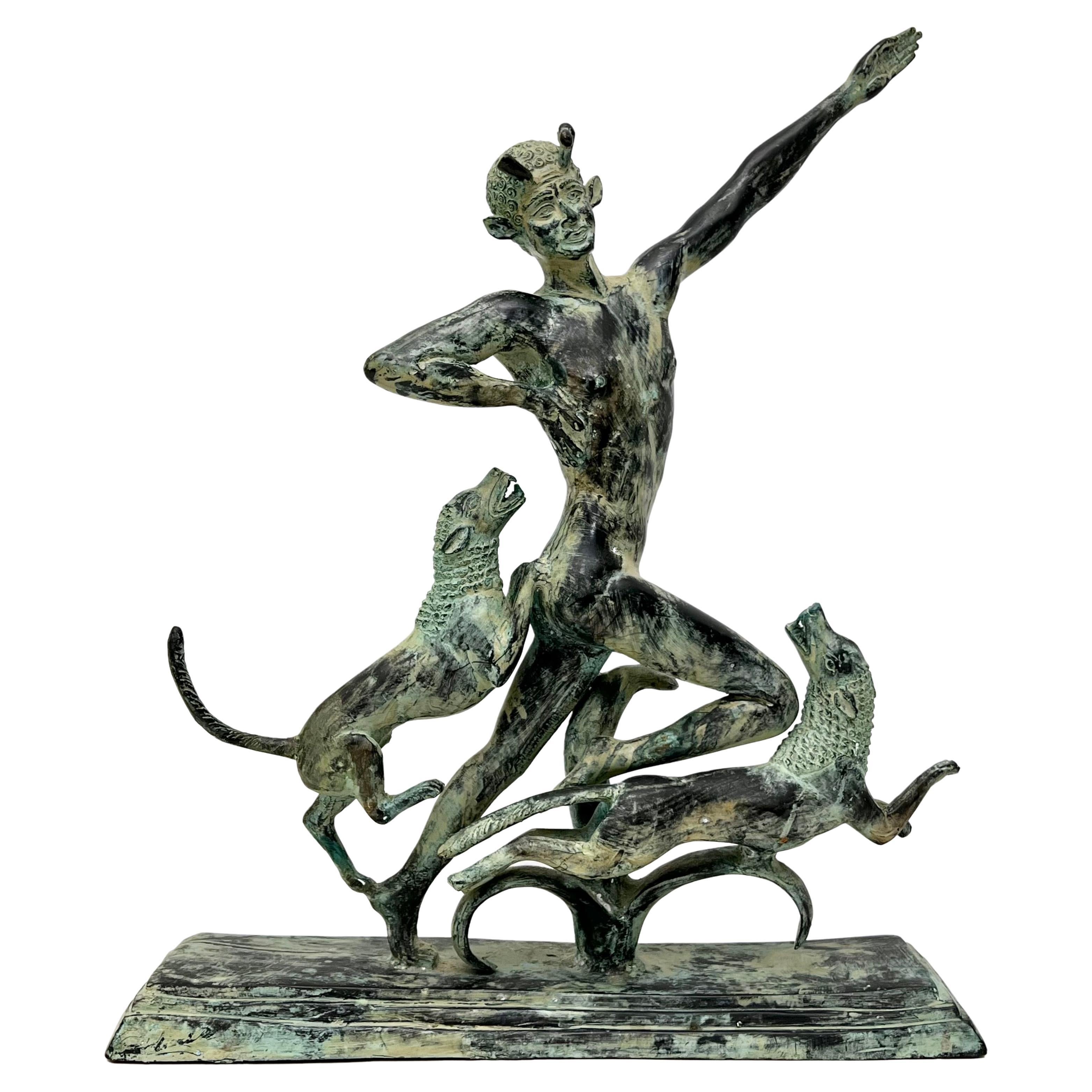 Paul Manship (after) Bronze Sculpture of Actaeon For Sale 3