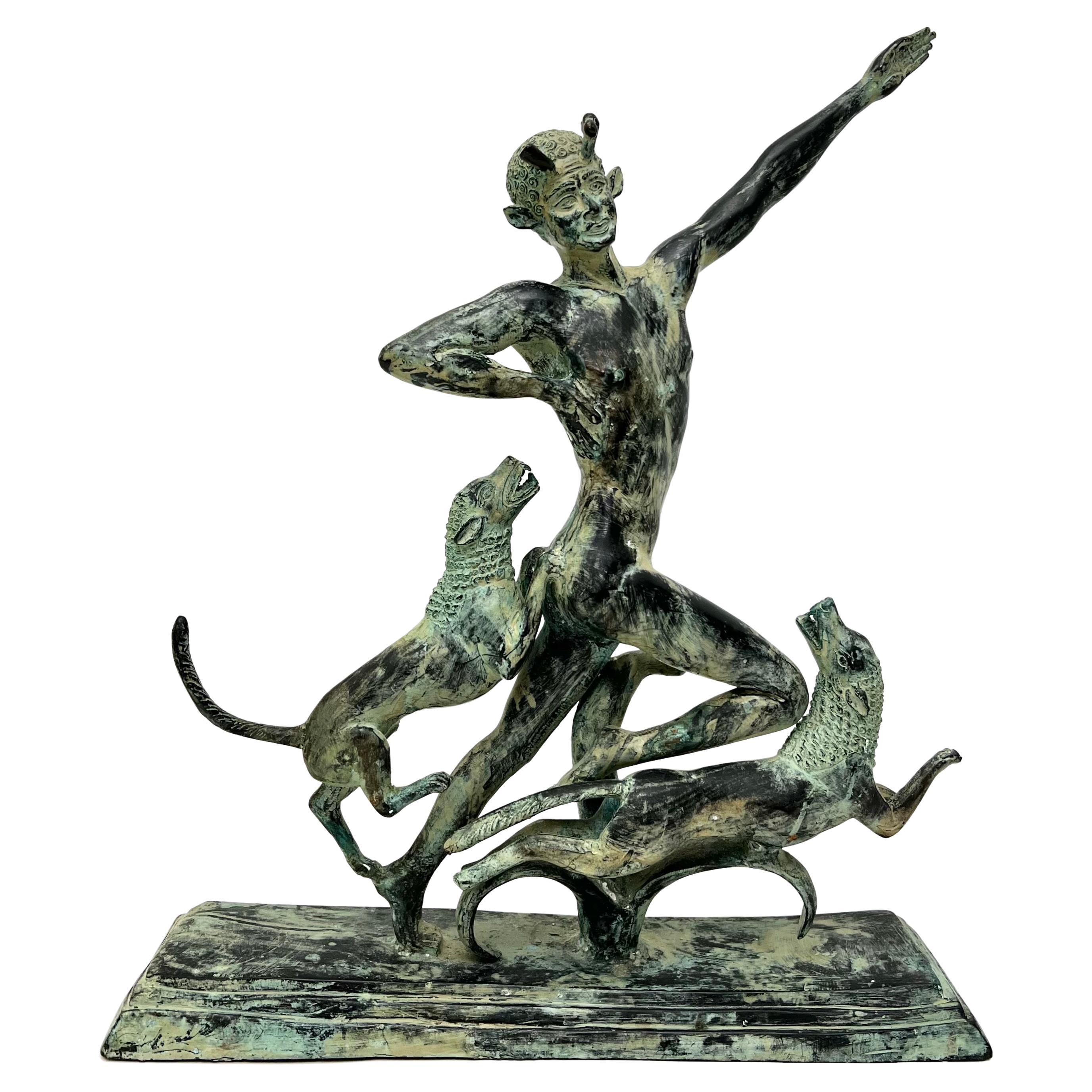 Bronzeskulptur des Actaeon von Paul Manship (nach) im Angebot