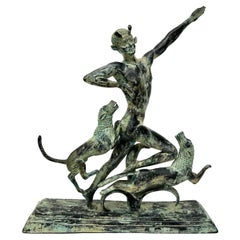 Used Paul Manship (after) Bronze Sculpture of Actaeon
