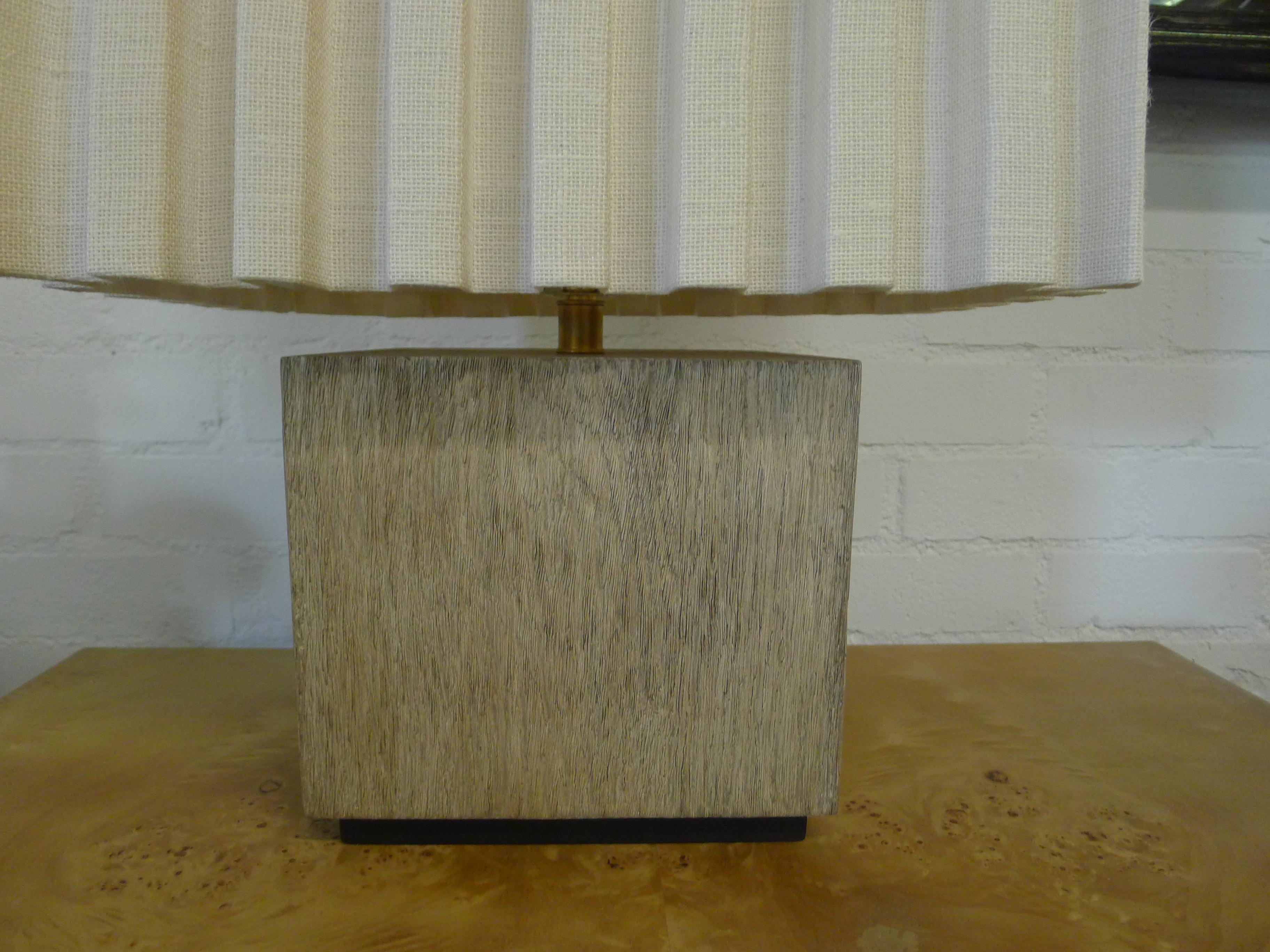 Paul Marra Modern Distressed Silver Oak Lamp For Sale 3