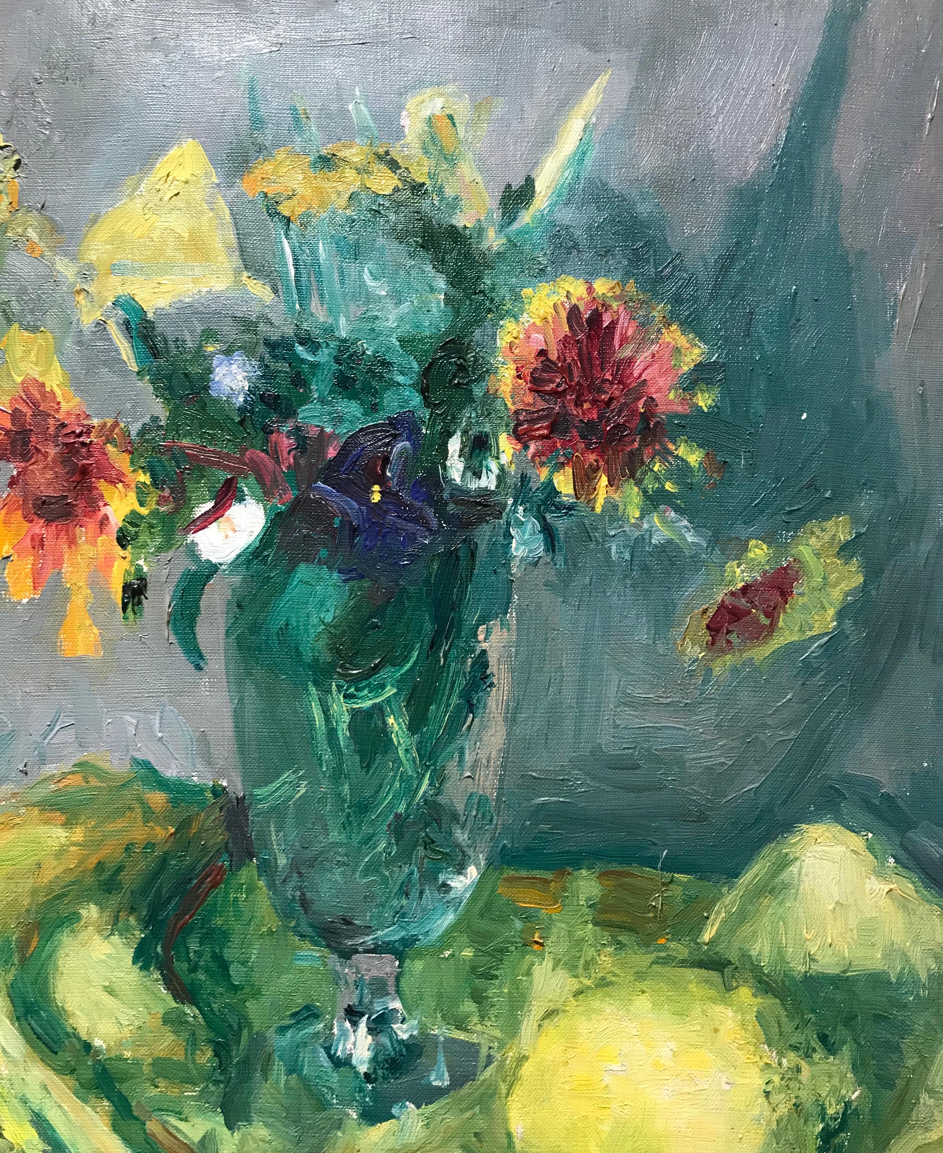 Bouquet of flowers - Modern Painting by Paul Mathey