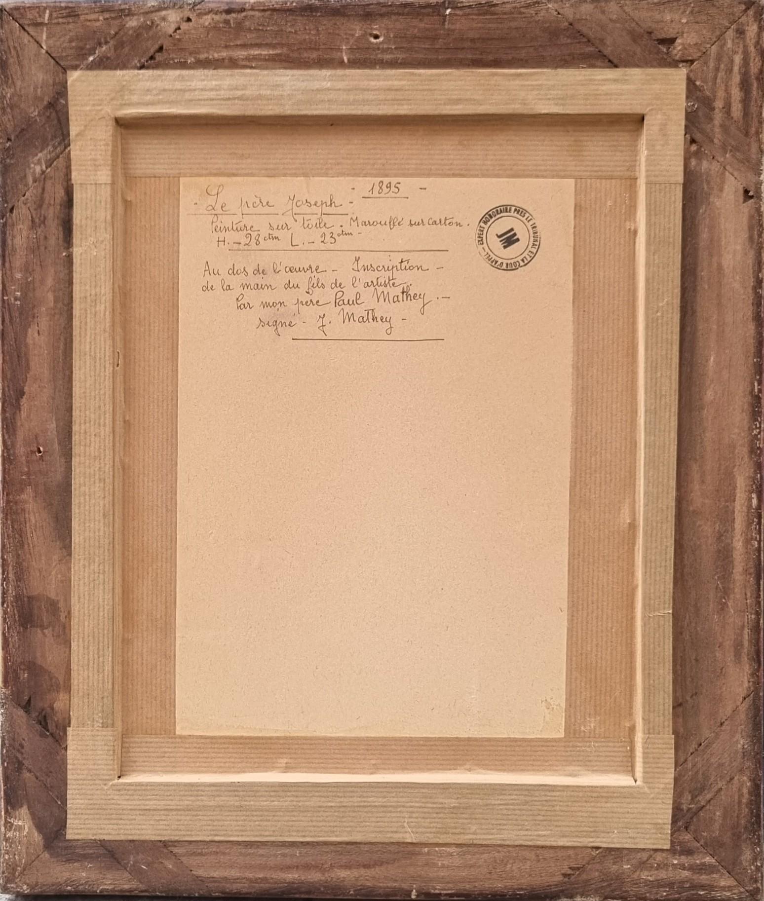 Tableau français MATHEY Portrait De La Salle Frère Joseph fin 19ème en vente 1