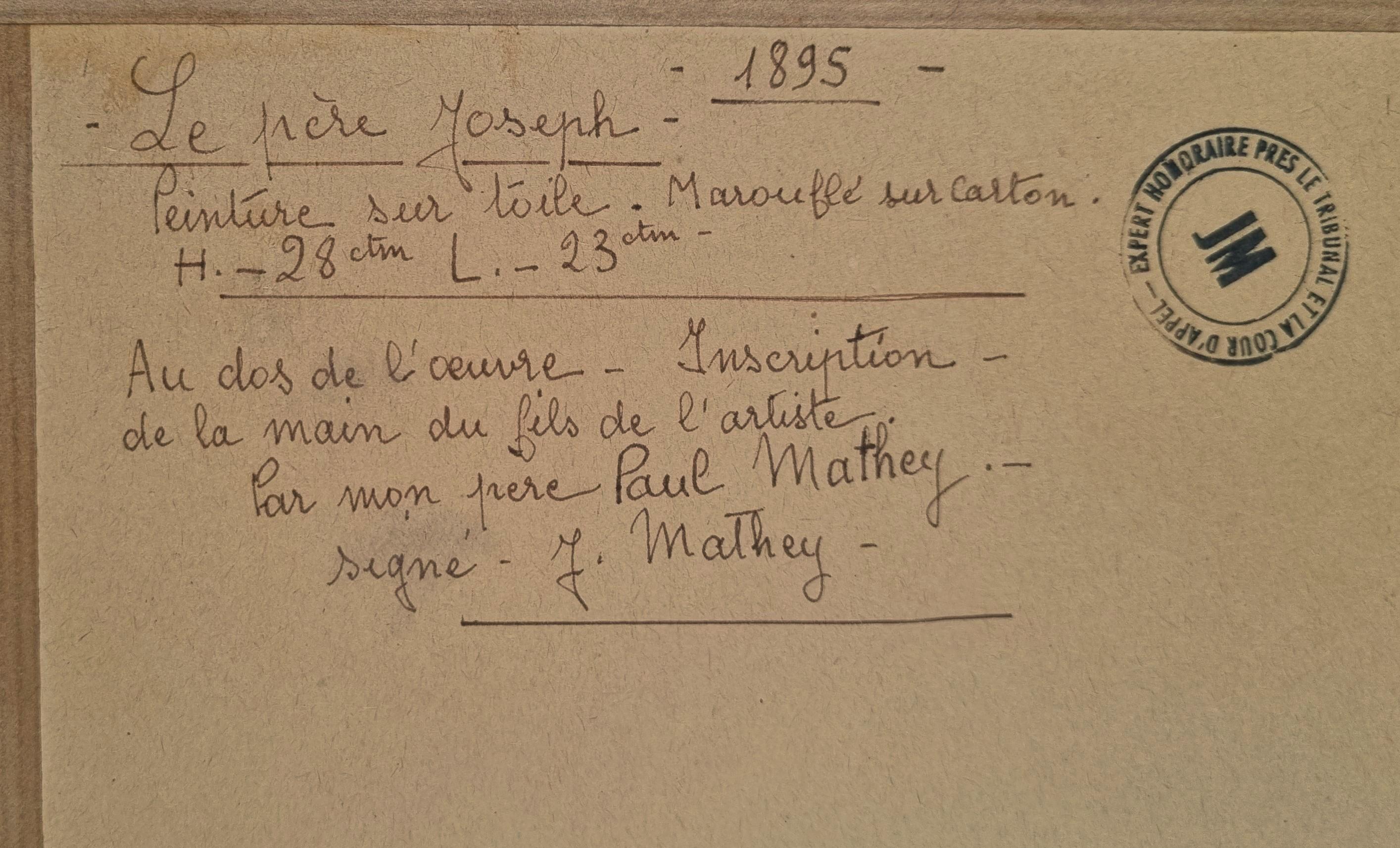 Tableau français MATHEY Portrait De La Salle Frère Joseph fin 19ème en vente 2