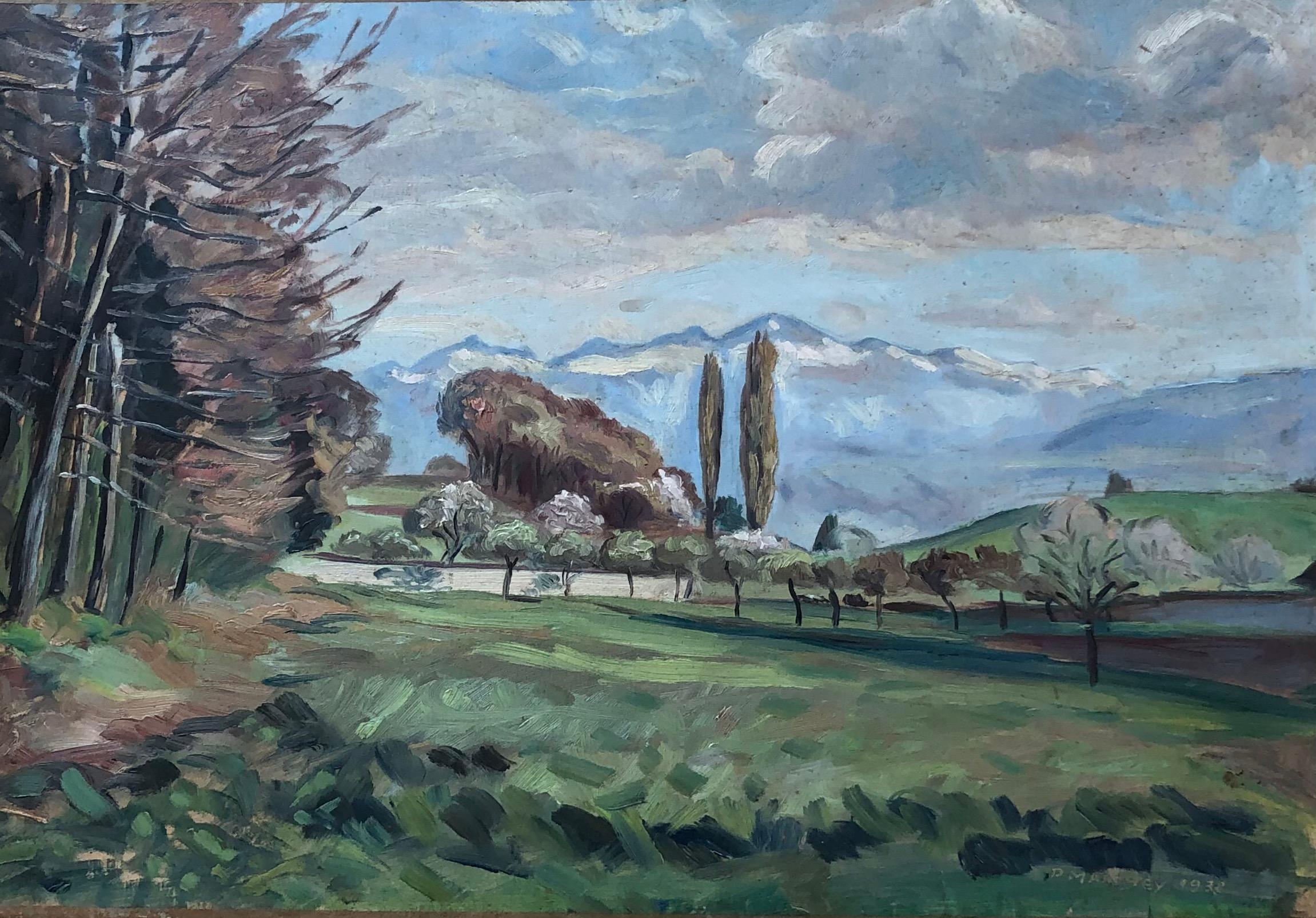 Paul Mathey Landscape Painting – Genfer Landschaften