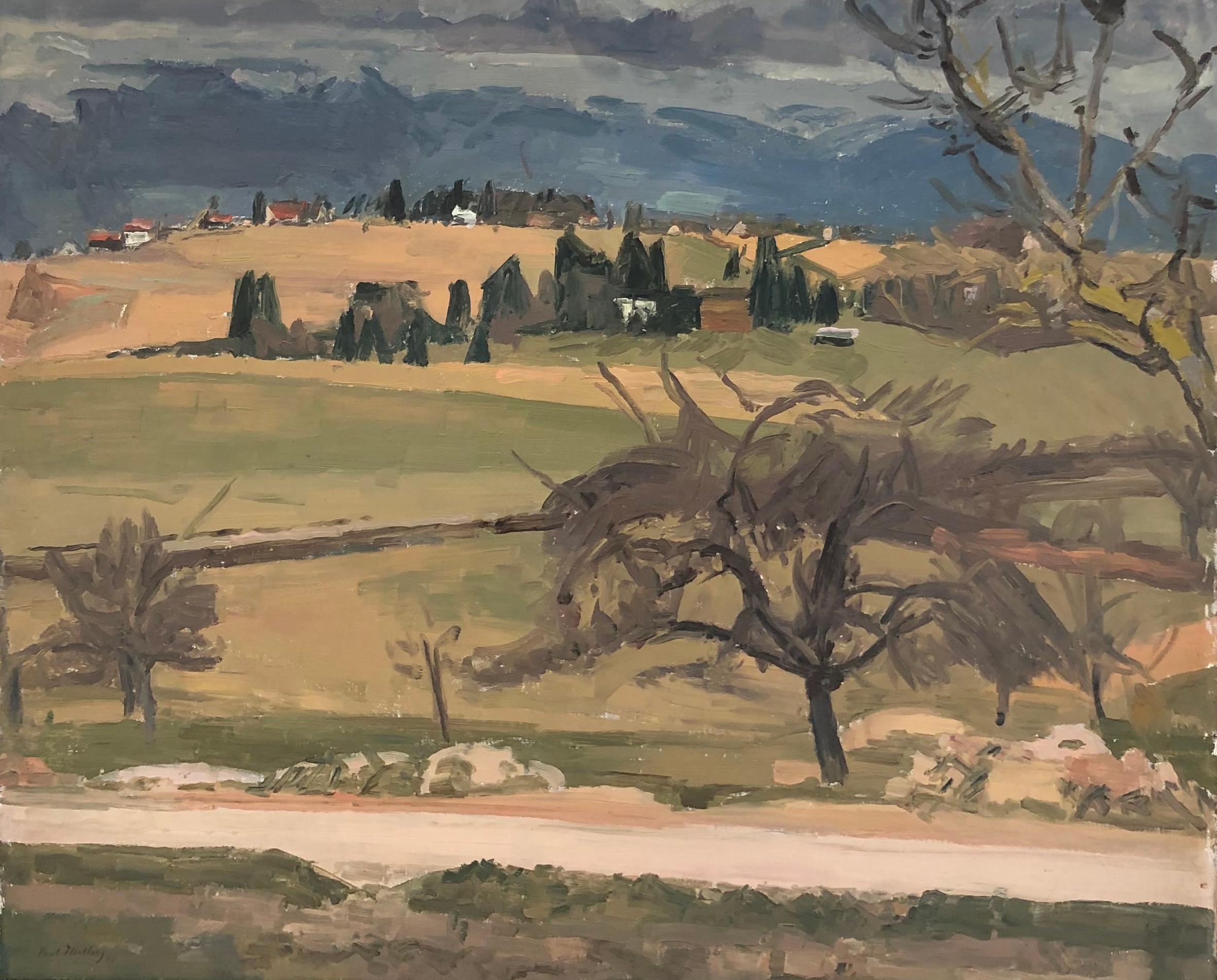 Landscape Painting Paul Mathey - Paysage de la campagne genevoise