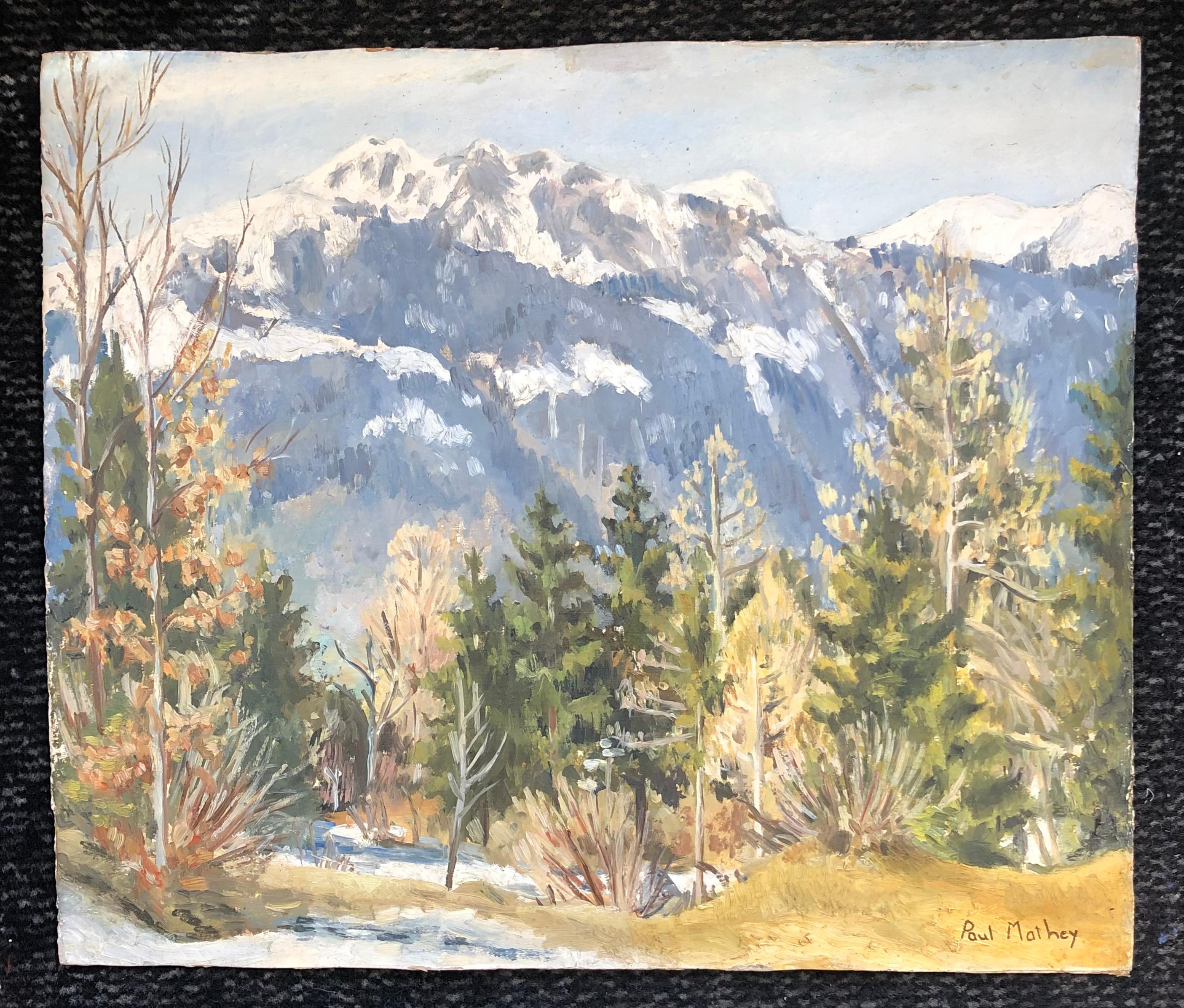 Vue sur la montagne - Painting de Paul Mathey