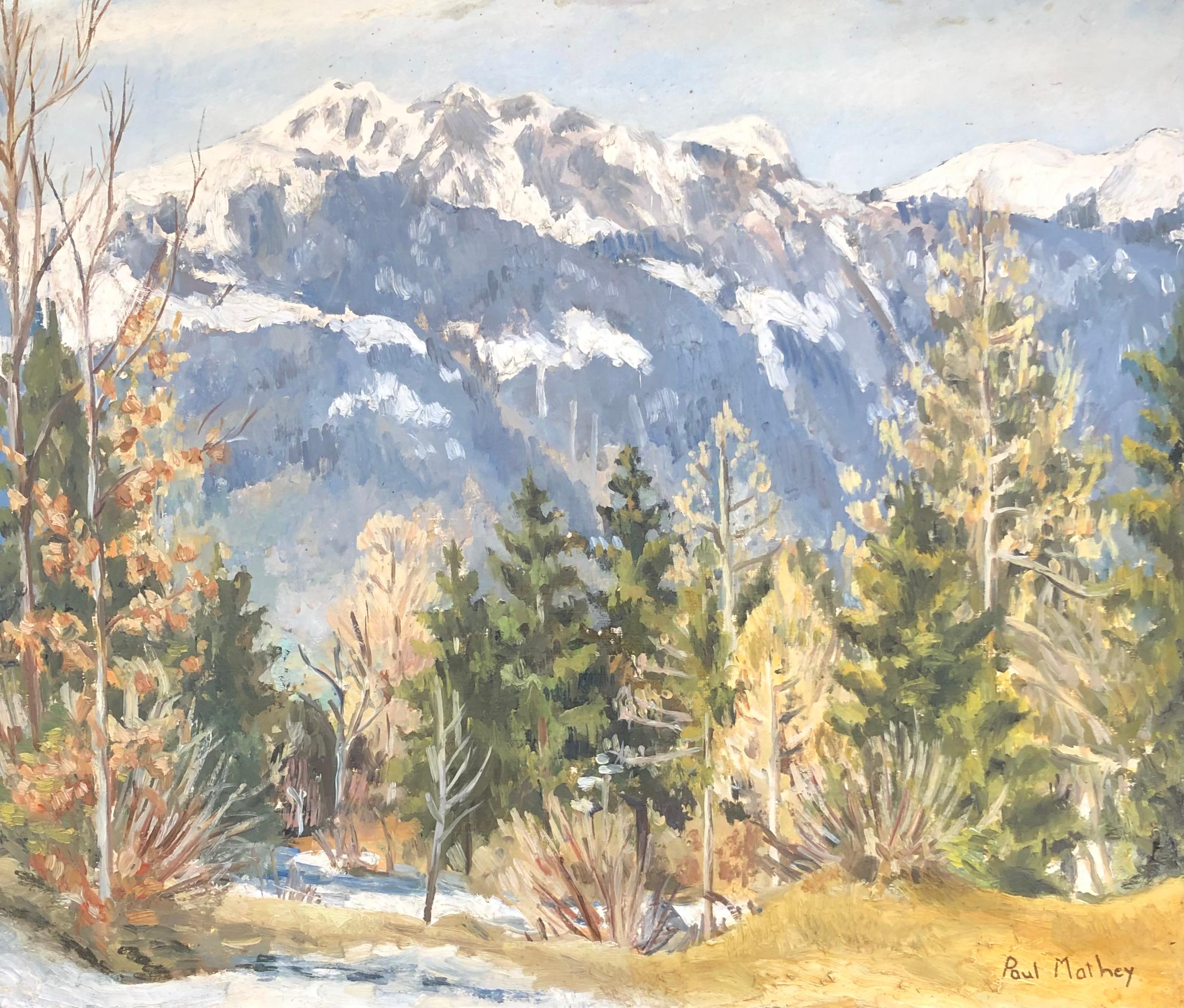 Landscape Painting Paul Mathey - Vue sur la montagne