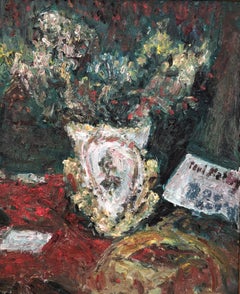 Bouquet of flowers, Sèvres vase and small papers