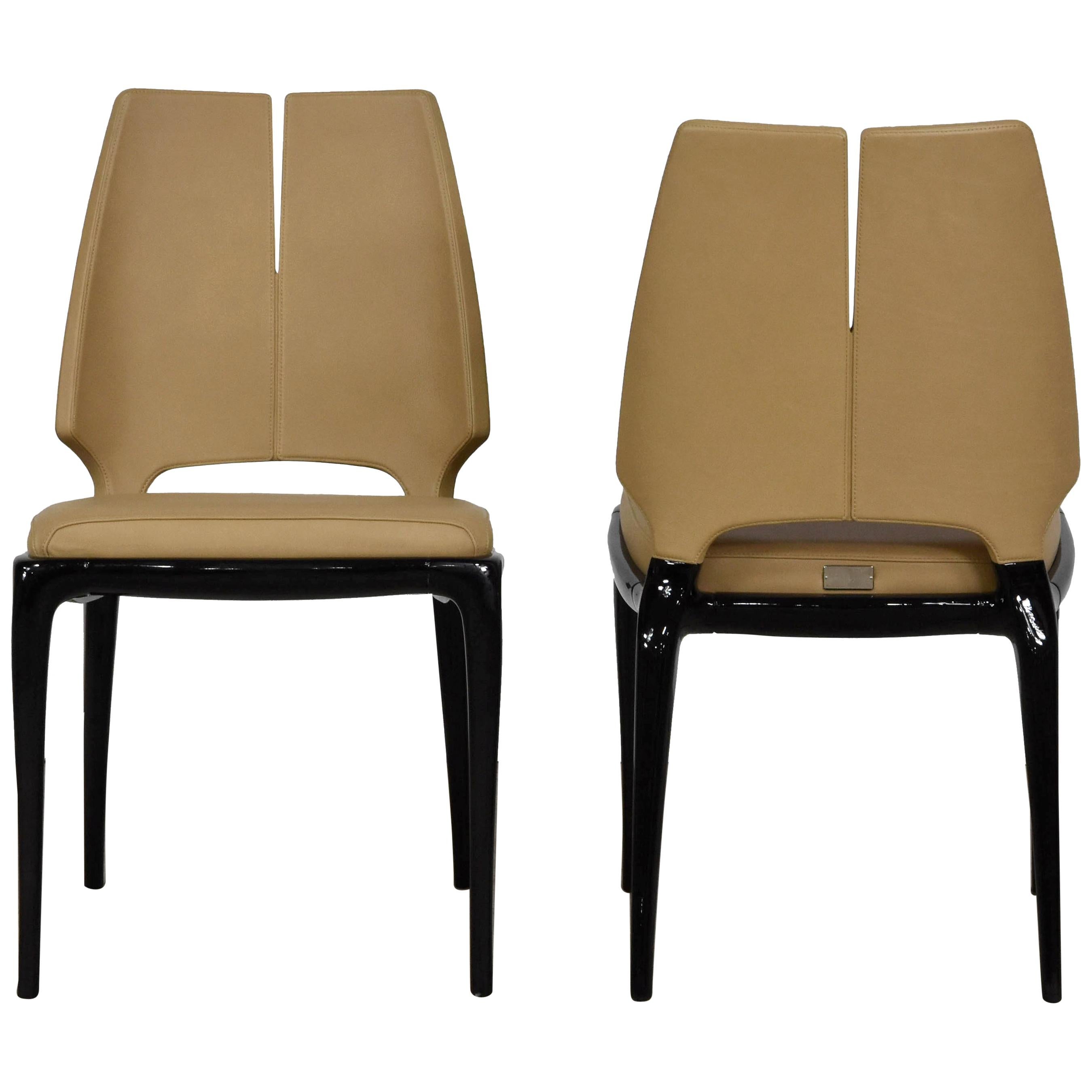 Paul Mathieu x Luxury Living Contour Chair Set of 2 Blonde