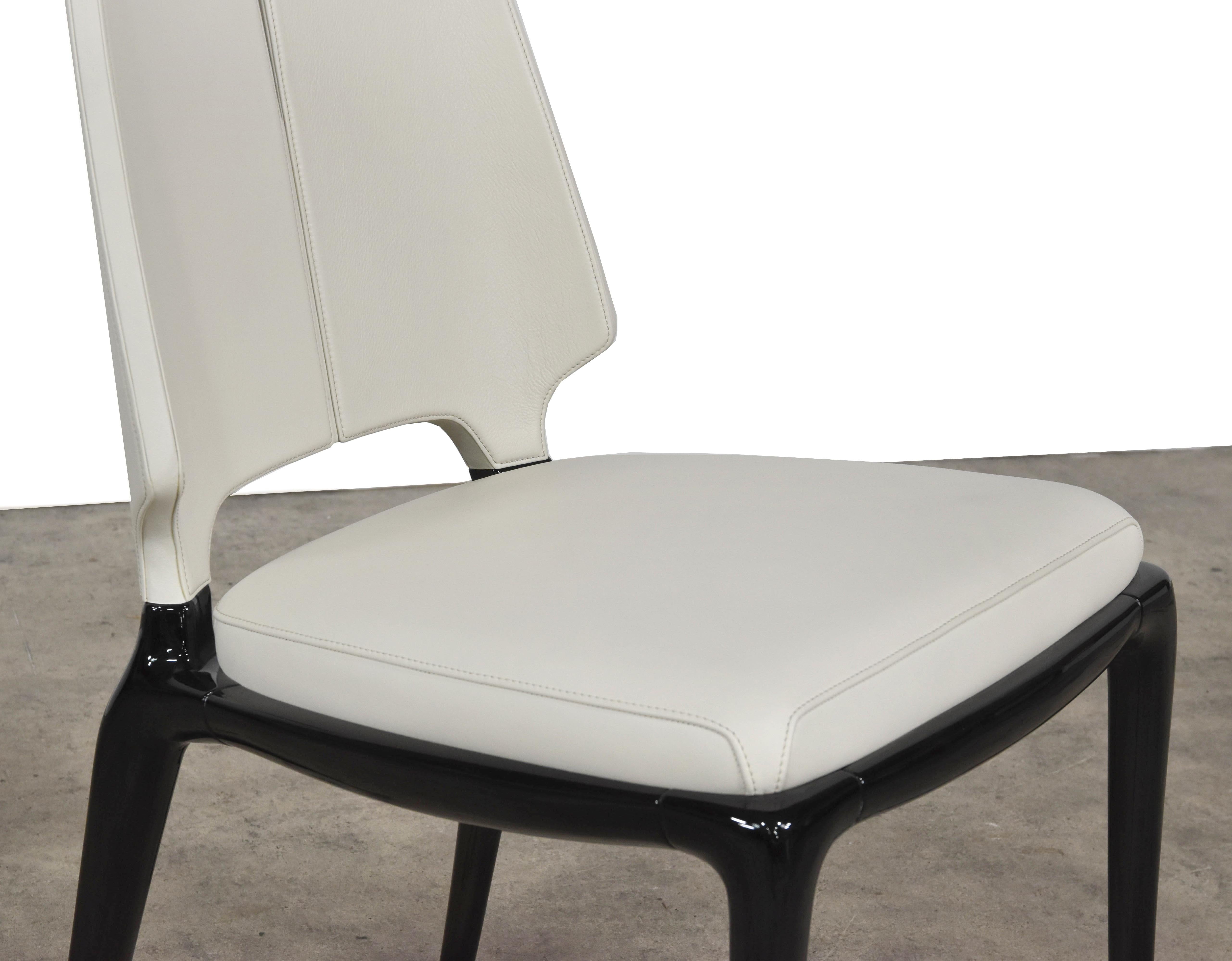 Contemporary Paul Mathieu X Luxury Living Contour Chair Set of 2 Cream For Sale