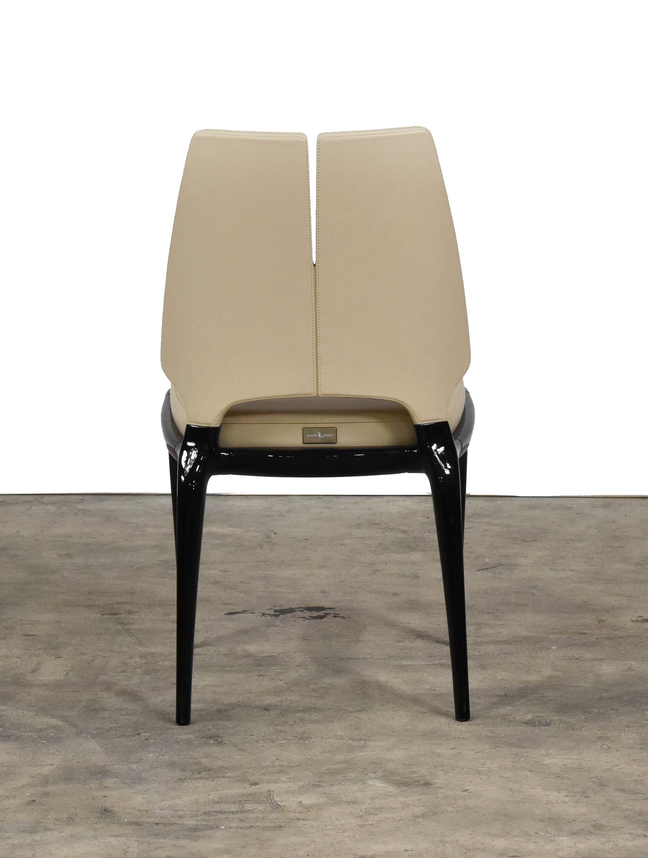 Paul Mathieu x Luxury Living Contour Chair Set of 6 Beige In Good Condition For Sale In Miami, FL