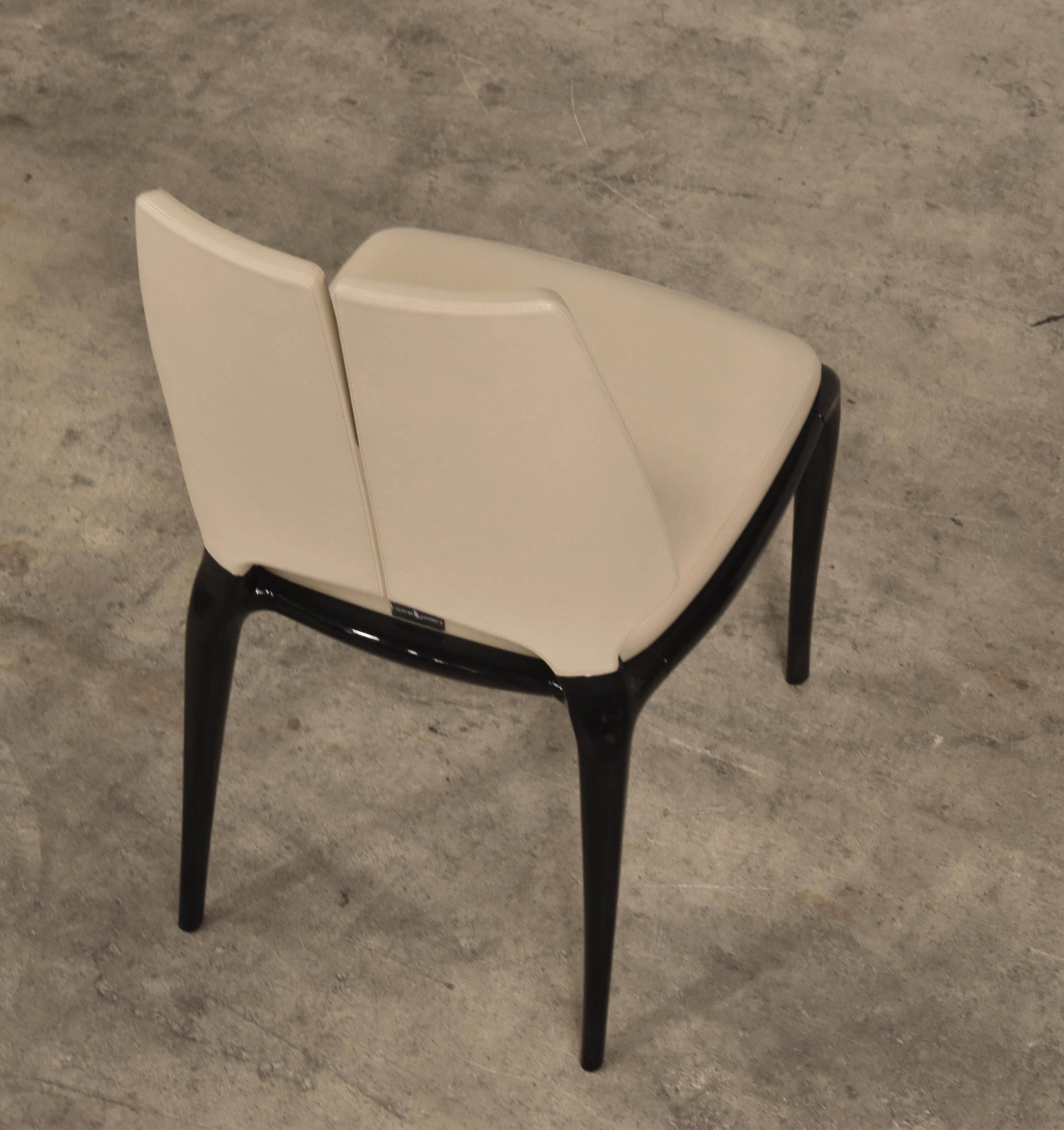 Contemporary Paul Mathieu x Luxury Living Contour Chair Set of 6 Beige For Sale