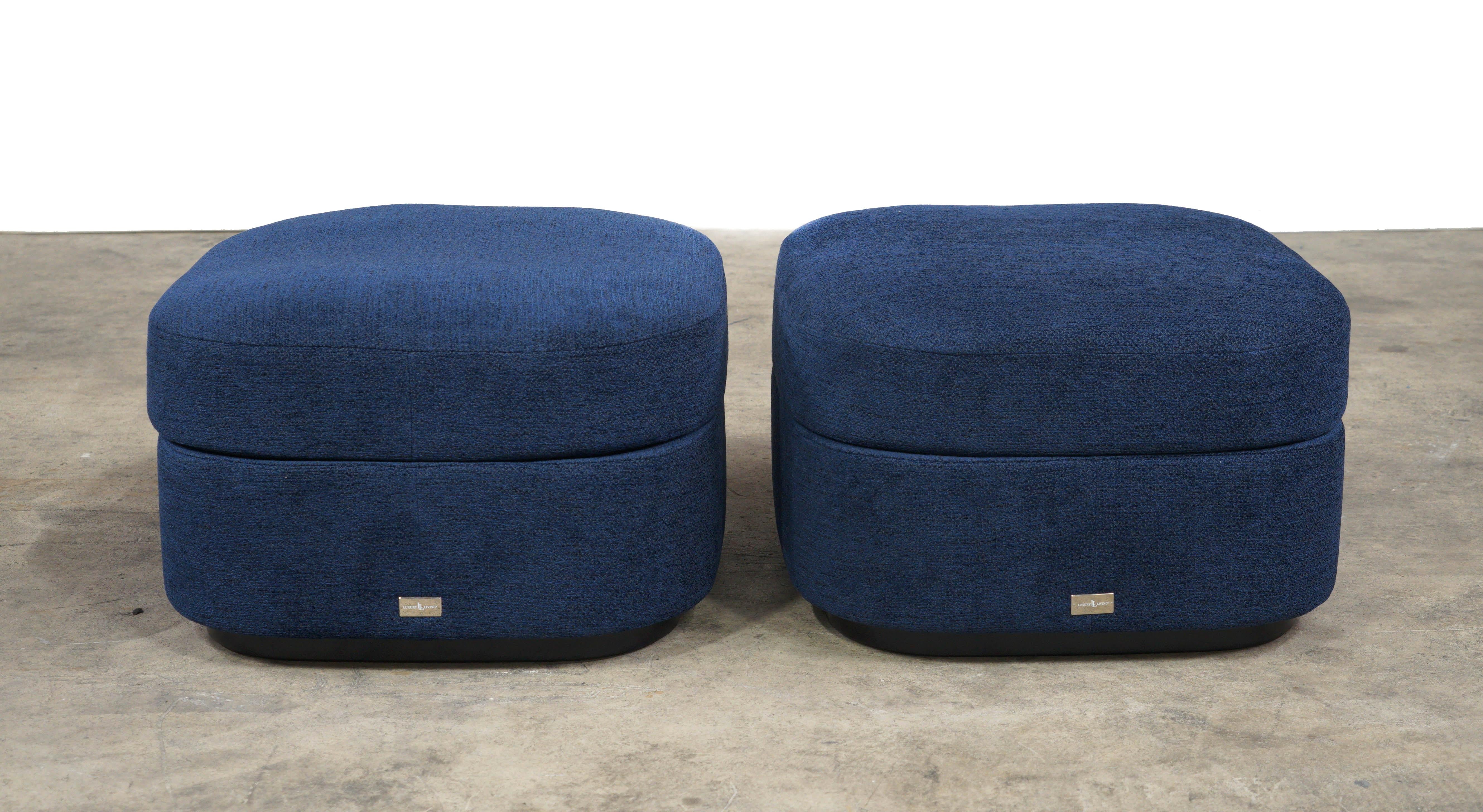 Italian Paul Mathieu X Luxury Living Contour Club Pouf For Sale