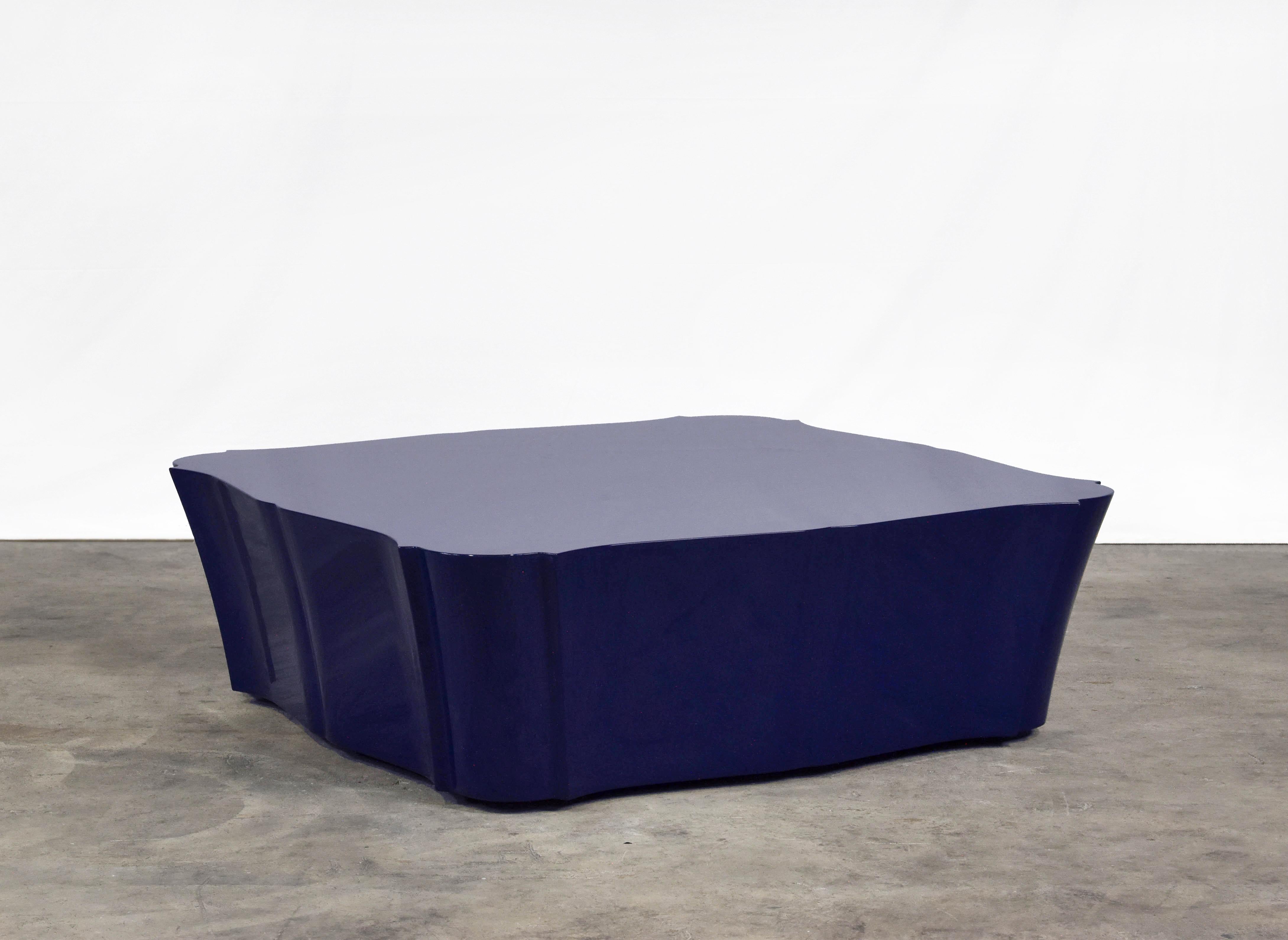 Contour by Paul Mathieu for Luxury Living is a series of coffee tables with sinuous and sculptural lines. Available in Prussian blue lacquer finish.
 