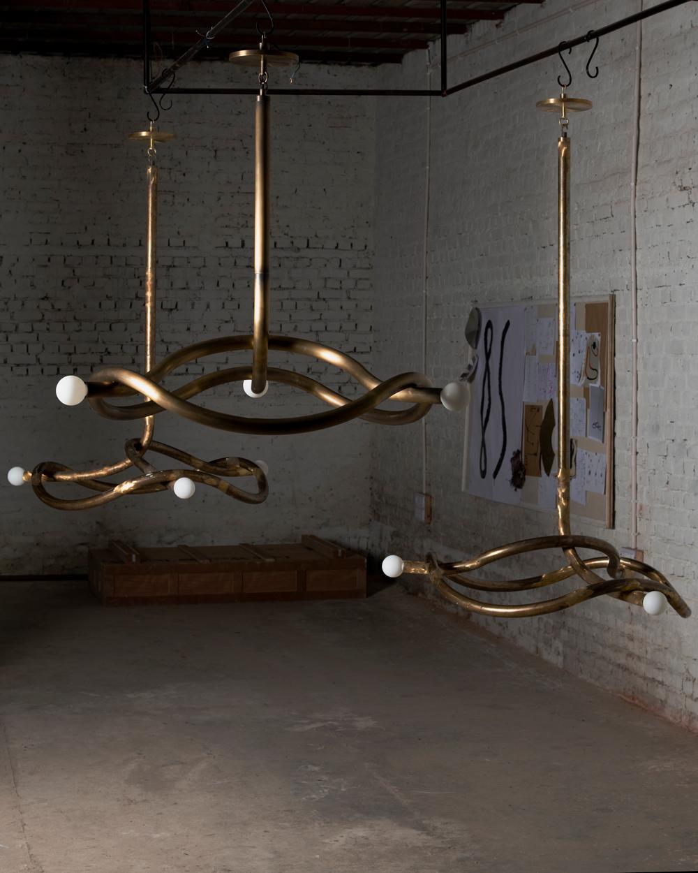 Paul Matter Tryst Three contemporary chandelier For Sale 6