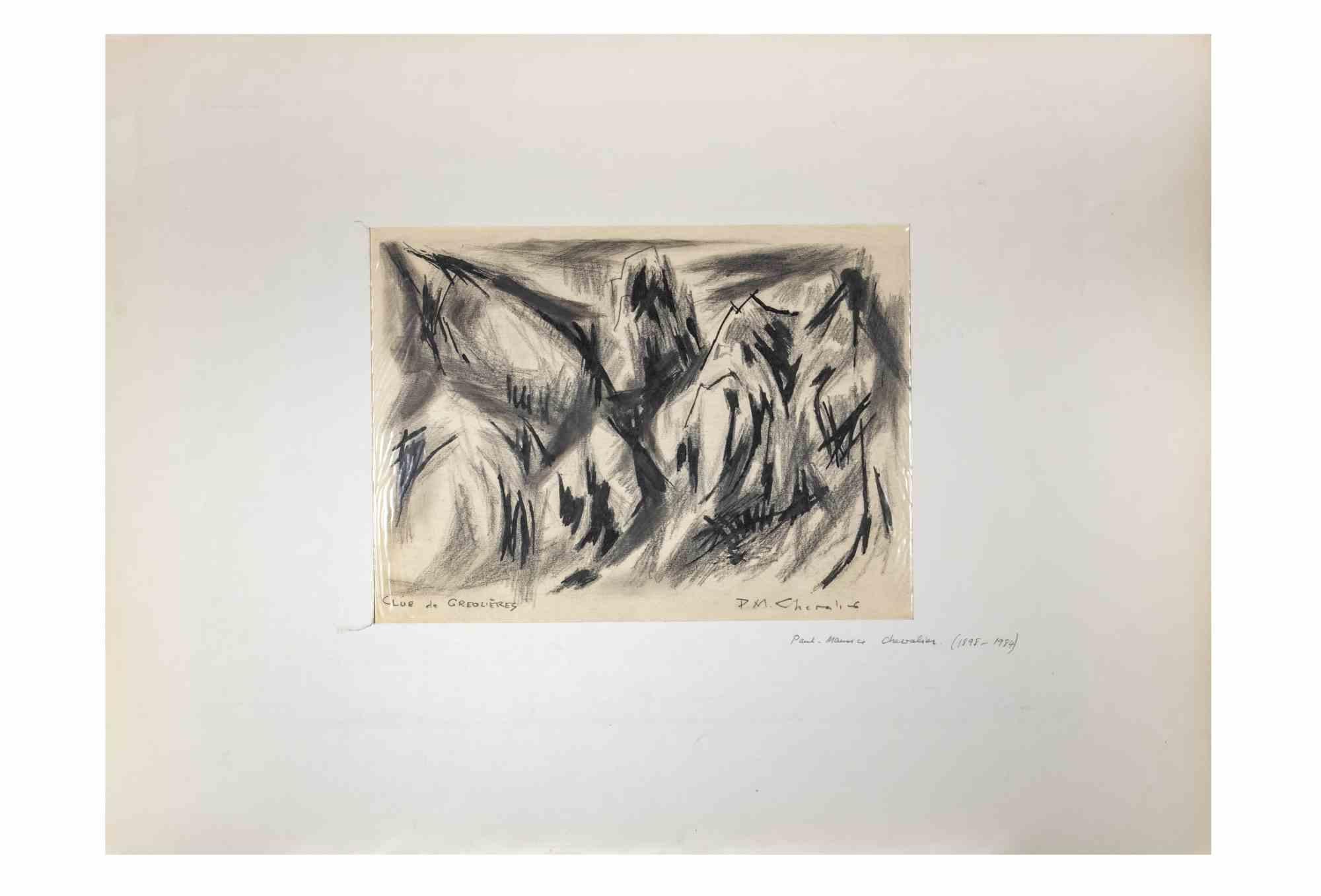 Mountains - Drawing by Paul-Maurice Chevalier - Early 20th Century For Sale 1