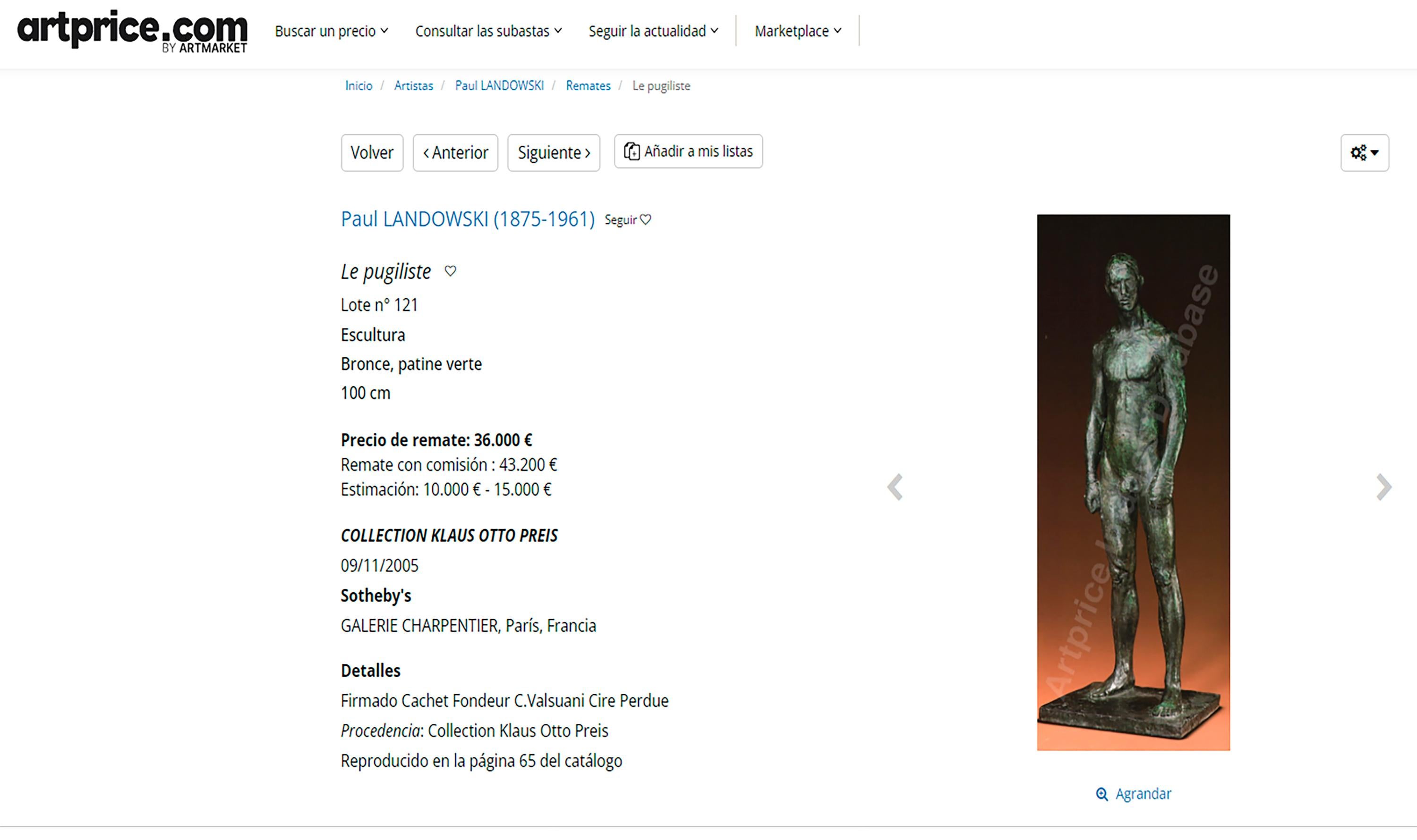 Paul-Maximilien Landowski, 1875-1961 Le Pugiliste 8